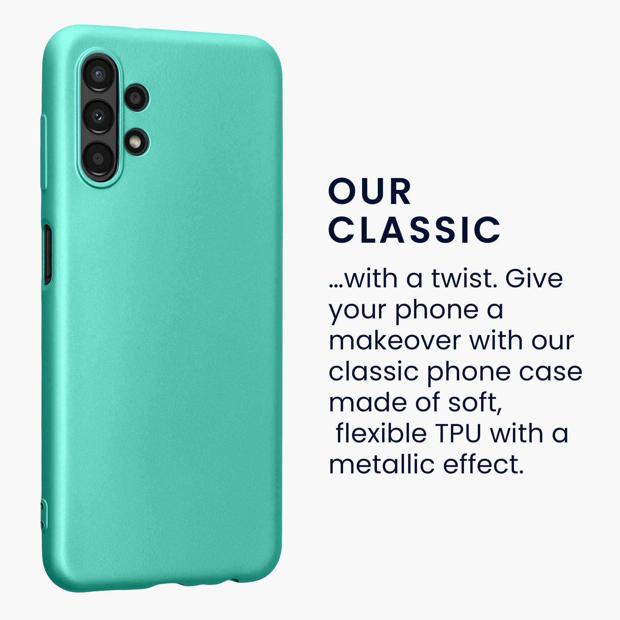 Kryt na mobil Samsung Galaxy A13 4G kwmobile TPU metalický Metalická tyrkysová