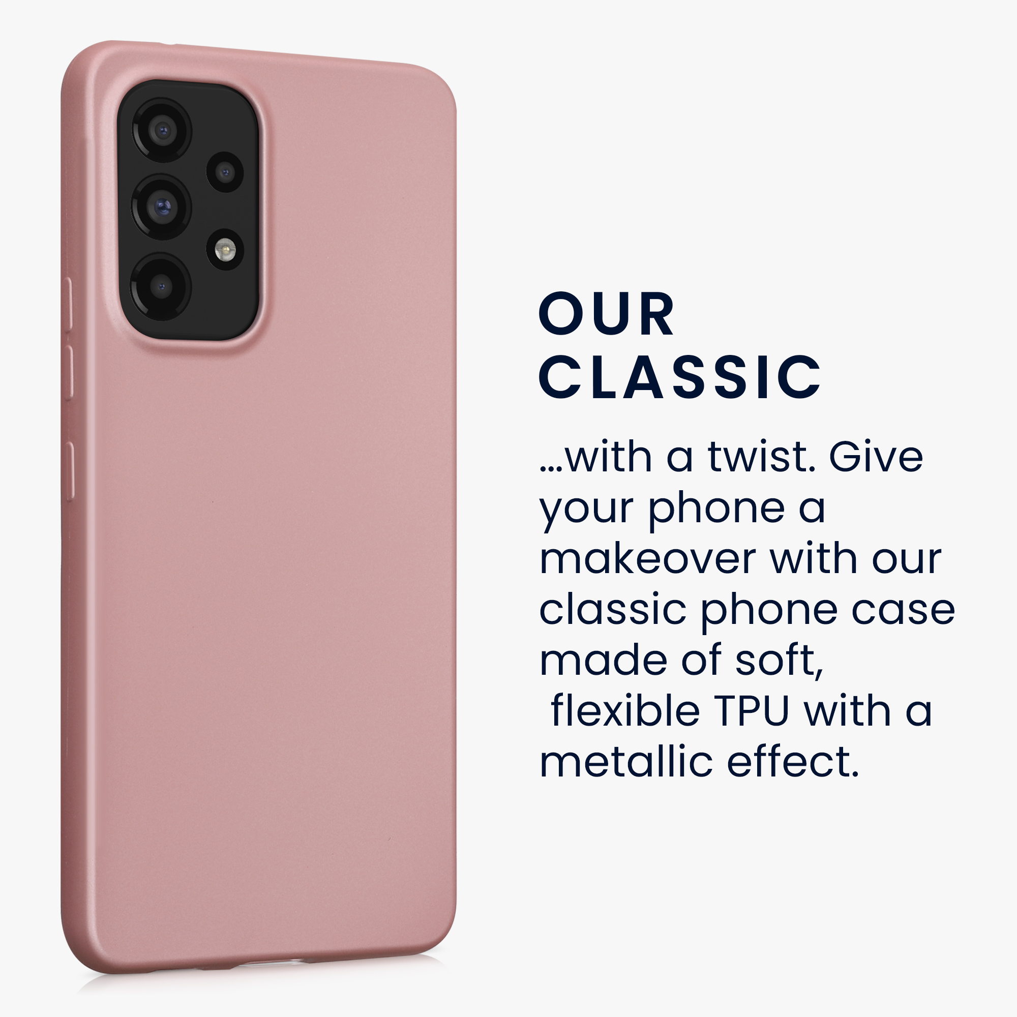 Kryt na mobil Samsung Galaxy A53 5G kwmobile TPU metalický Metalická růžová zlatá