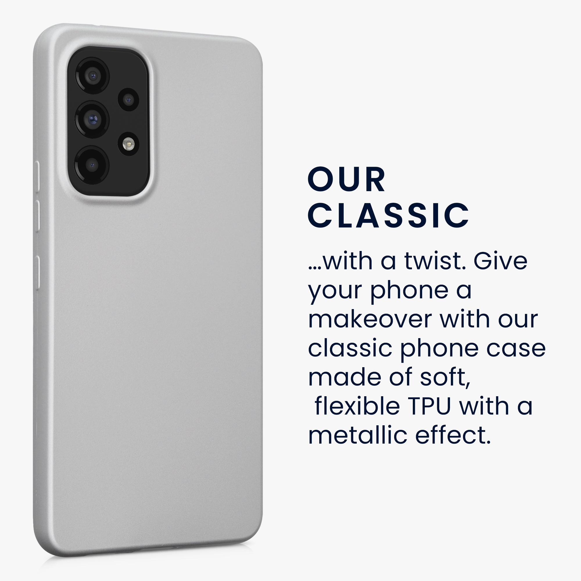 Kryt na mobil Samsung Galaxy A53 5G kwmobile TPU metalický Metalická stříbrná