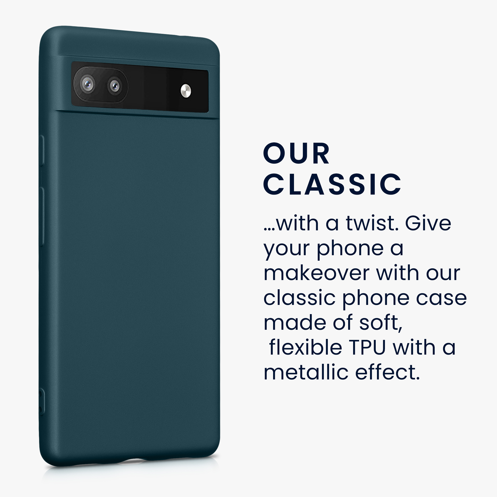 Pouzdro pro Google Pixel 6a kwmobile tenké metalické silikonové - metalická petrolejová