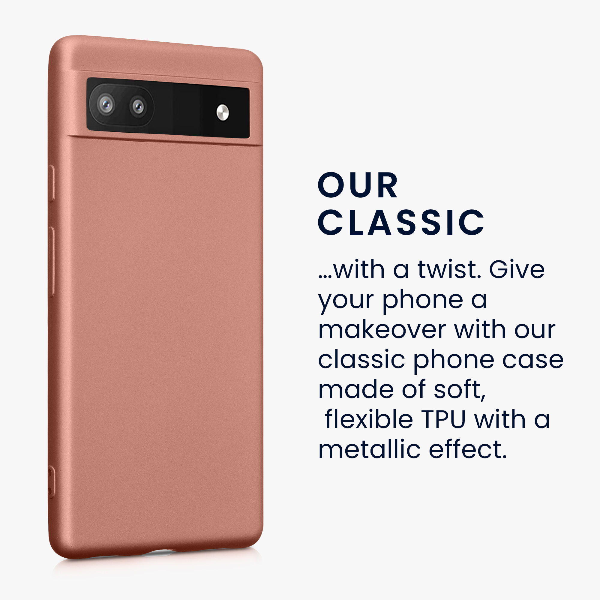 Tenký metalický TPU silikonový kryt pro Google Pixel 6a kwmobile ‑ metalická bronzová