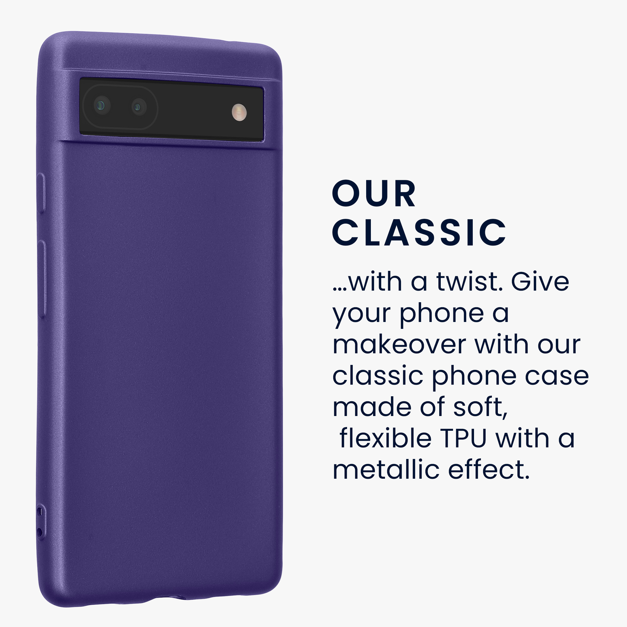 Pouzdro pro Google Pixel 6a kwmobile tenké metalické silikonové - metalická modrofialová