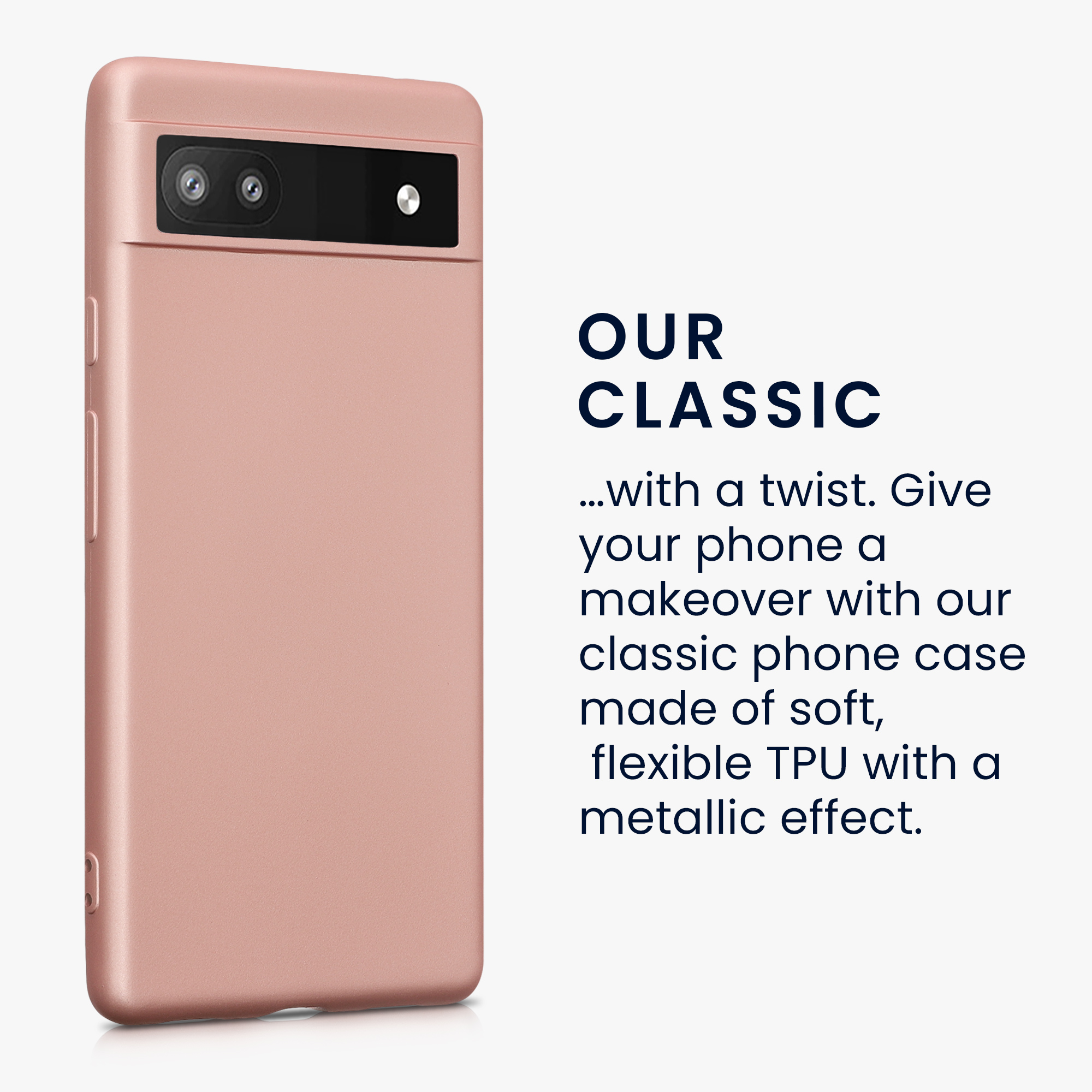 Pouzdro pro Google Pixel 6a kwmobile tenké metalické silikonové - metalická růžové zlato