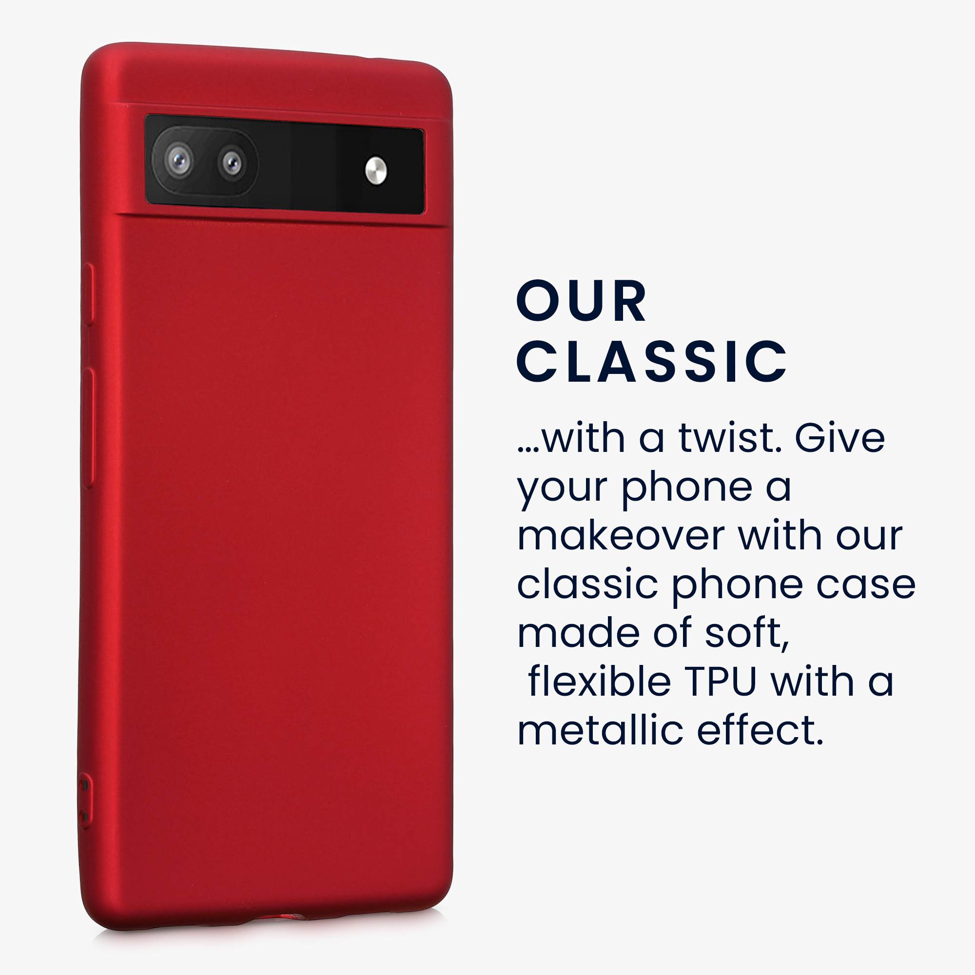 Pouzdro pro Google Pixel 6a kwmobile tenké metalické silikonové - metalická tmavě červená