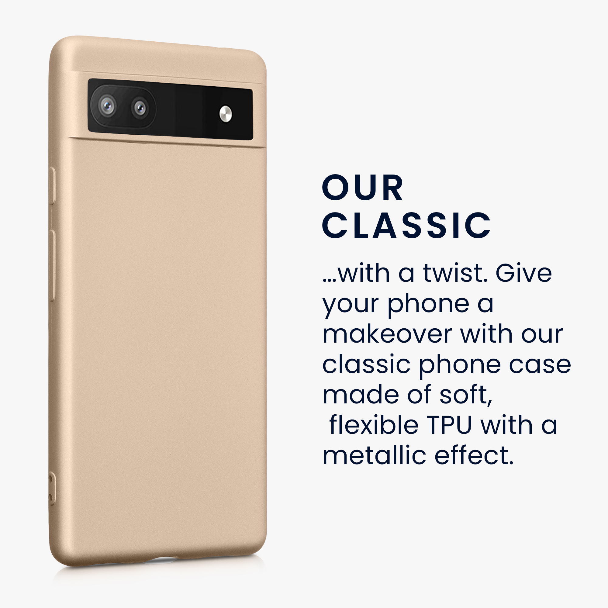 Pouzdro pro Google Pixel 6a kwmobile tenké metalické silikonové - metalický zlatá