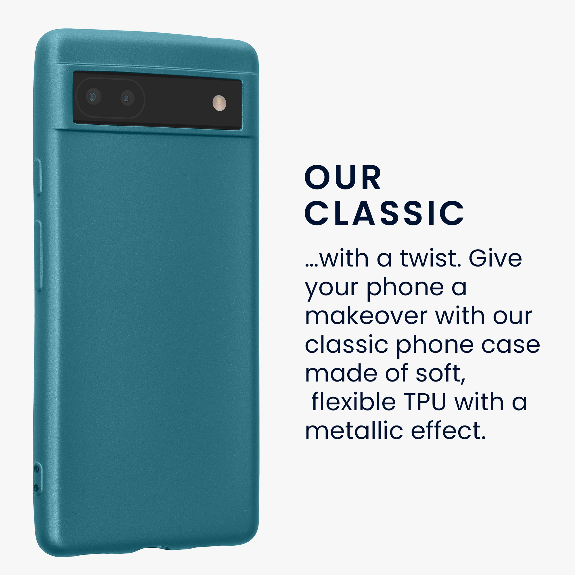 Pouzdro pro Google Pixel 6a kwmobile tenké metalické silikonové - metalická karibská modrá