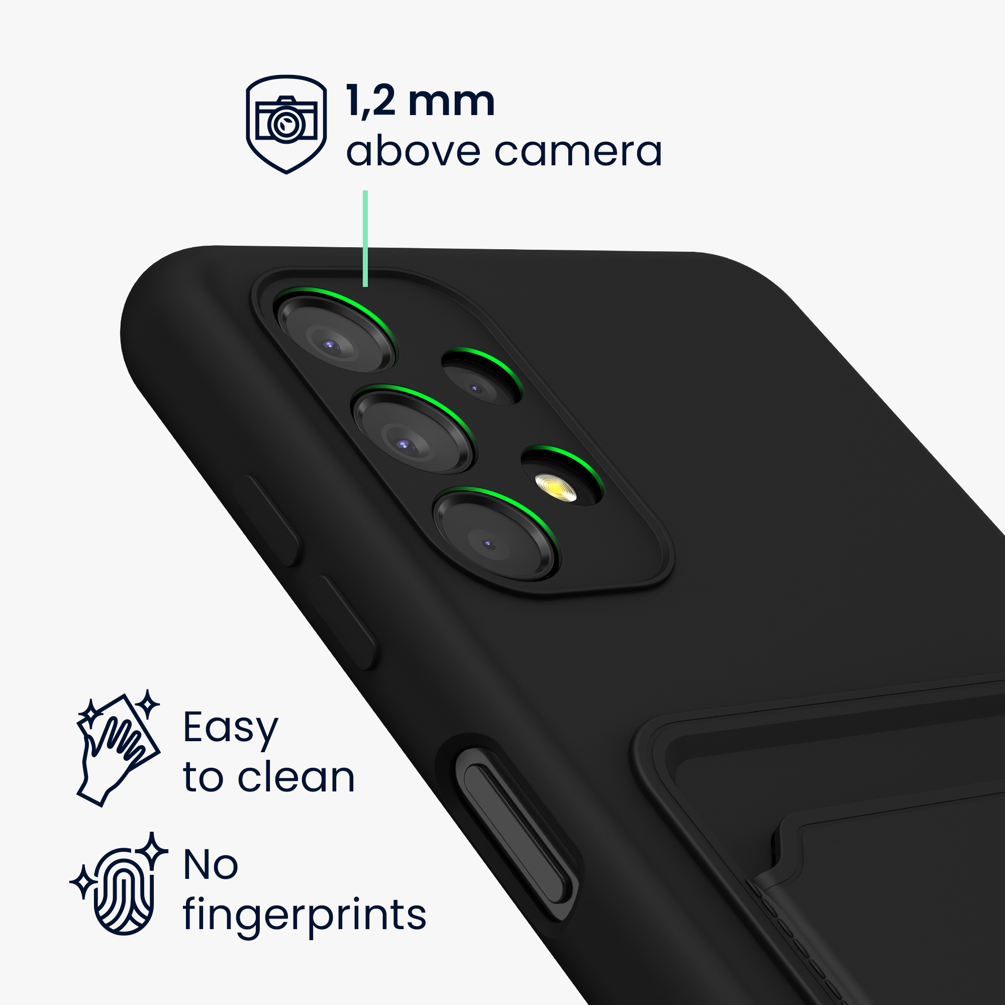 Kryt na mobil Samsung Galaxy A13 4G kwmobile TPU s přihrádkou na kartu Černá