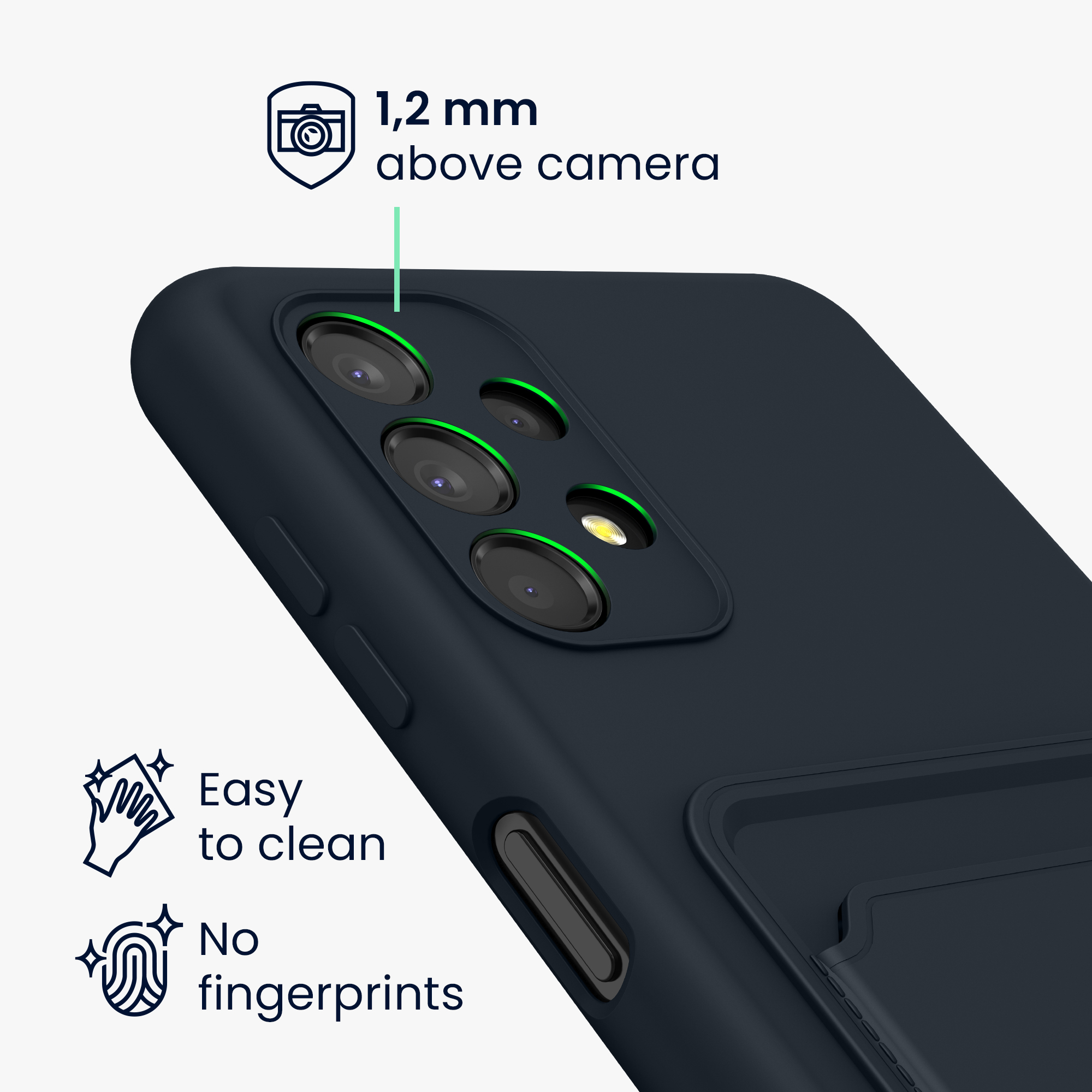 Kryt na mobil Samsung Galaxy A13 4G kwmobile TPU s přihrádkou na kartu Tmavě modrá