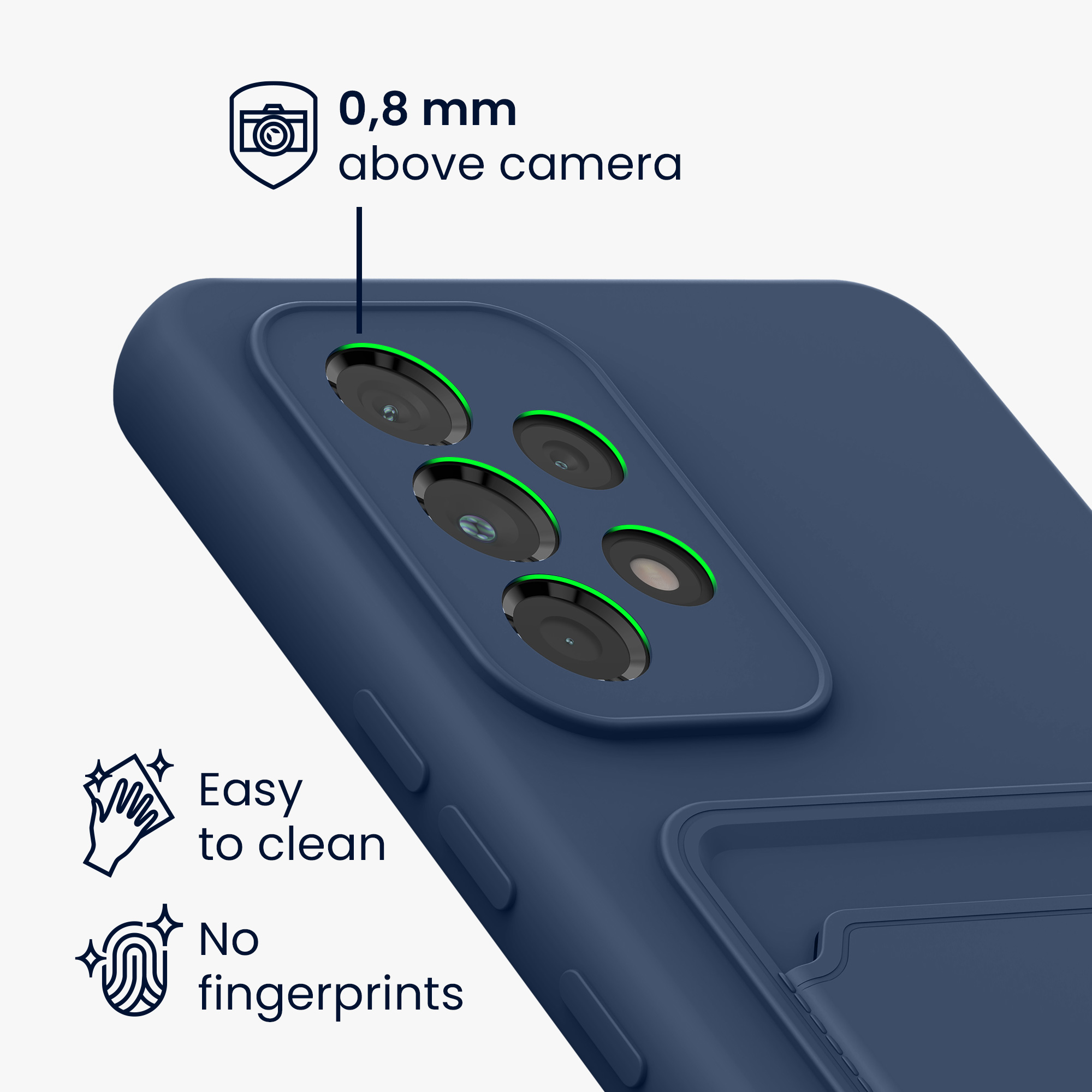 Kryt na mobil Samsung Galaxy A53 5G kwmobile TPU s přihrádkou na kartu Tmavě modrá