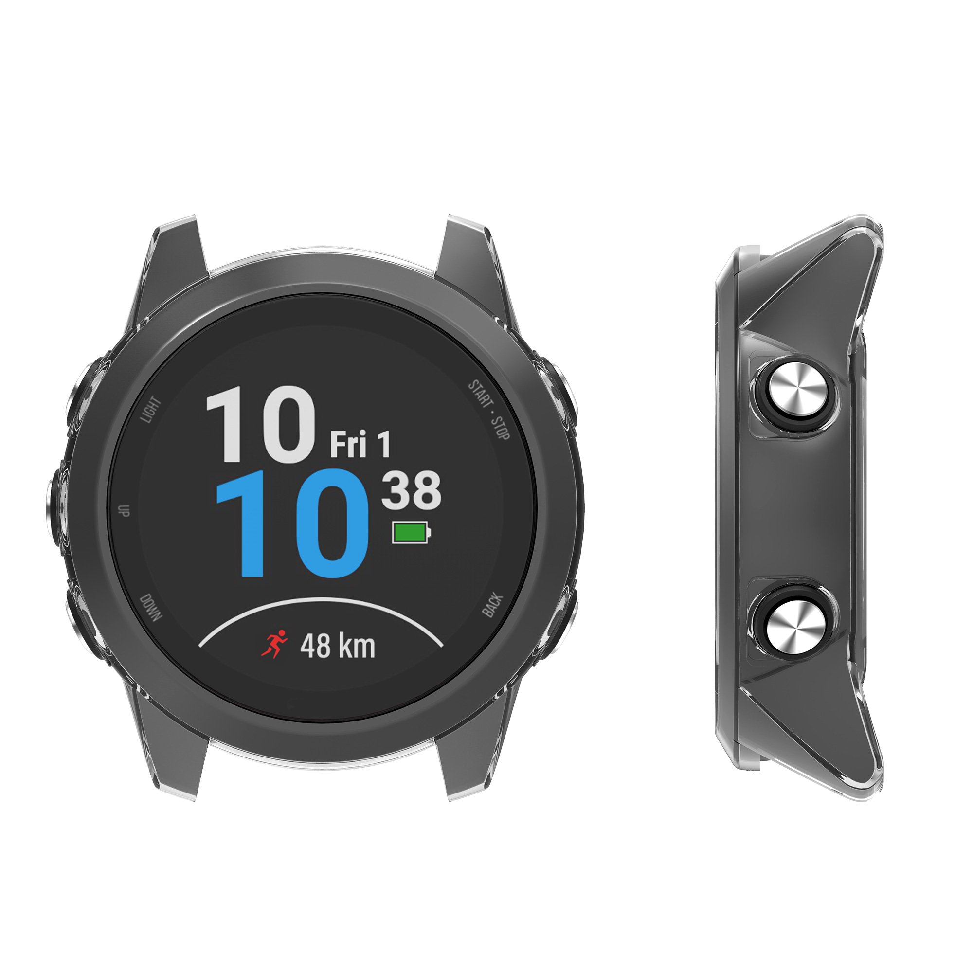 Silikonový rámeček Garmin Forerunner 245 / 245 kwmobile 2 ks černá / tran