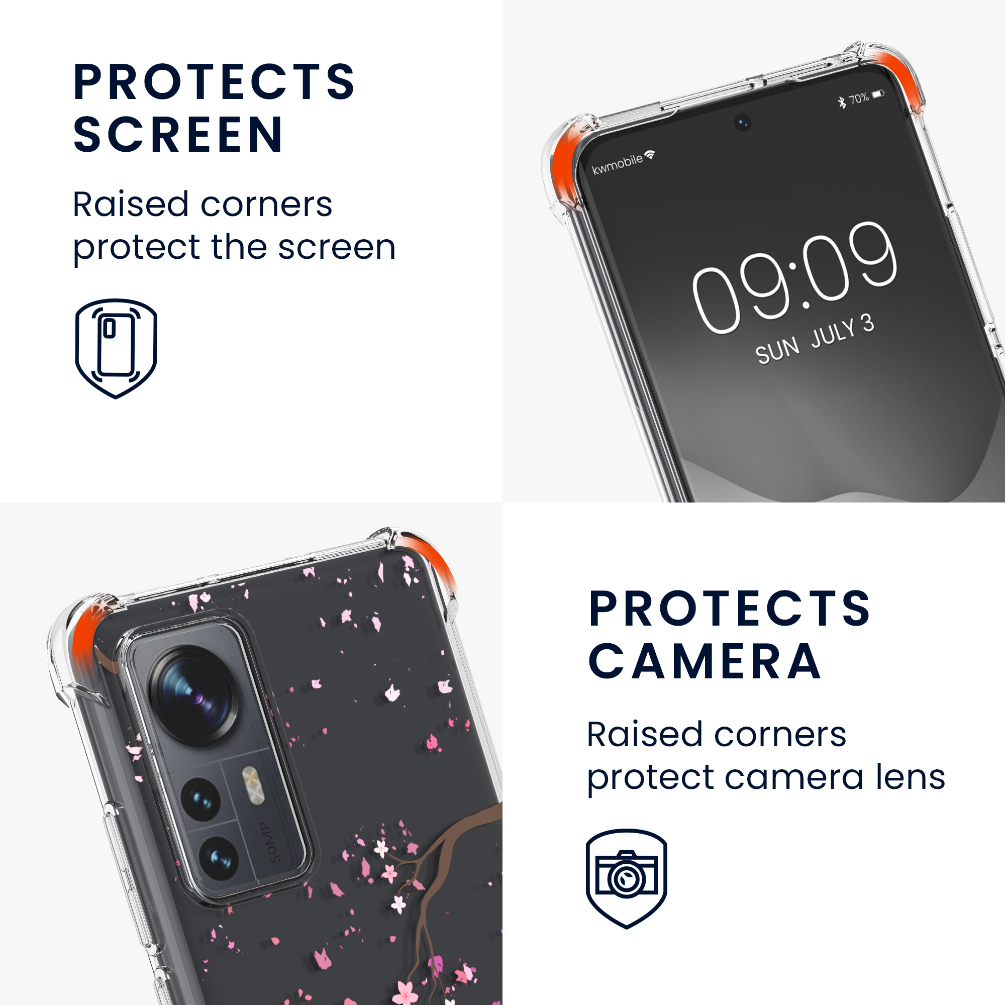 Crossbody kryt na mobil 12 / 12X Kryt s řemínkem kvetoucí třešeň růžový