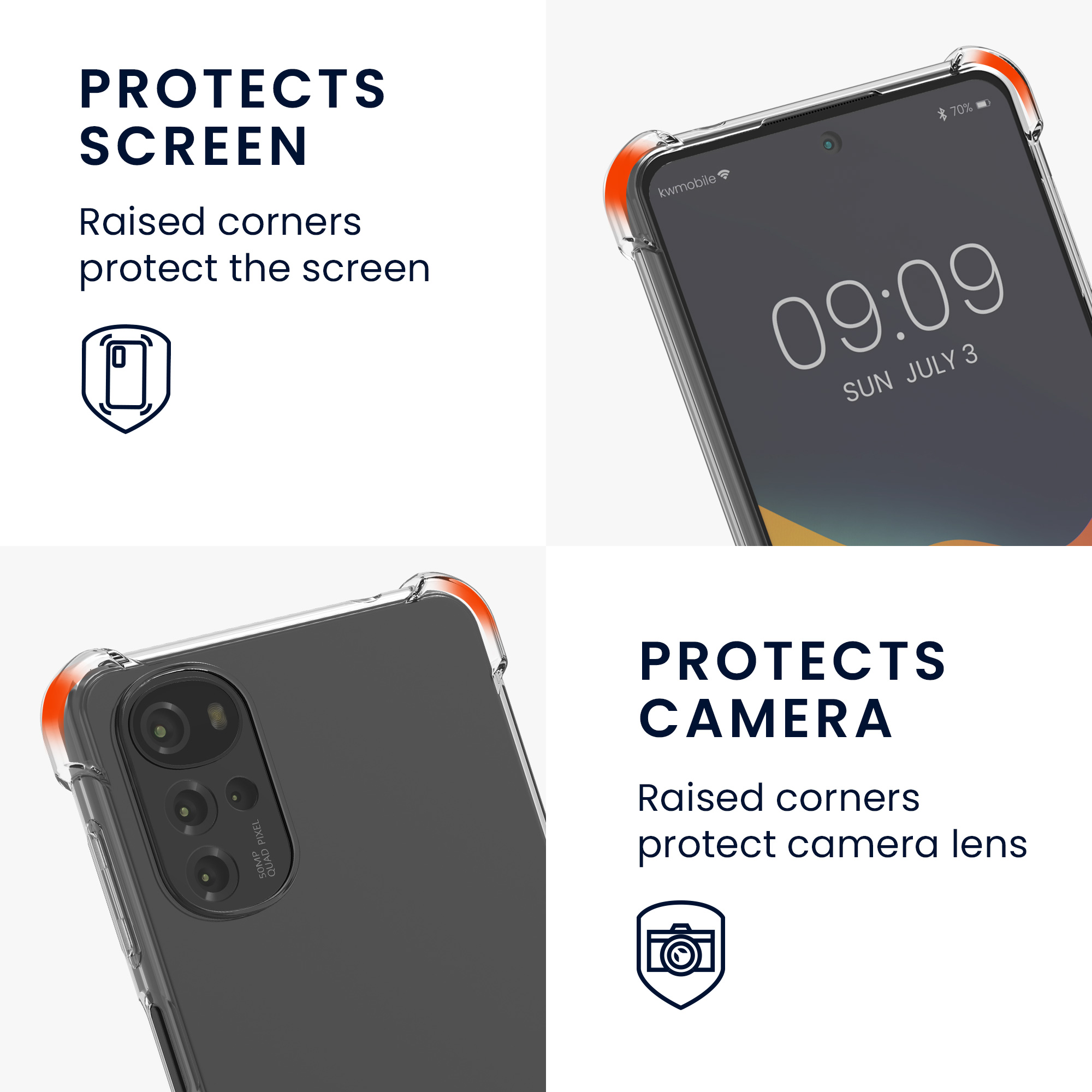 Pouzdro s popruhem (crossbody) pro Motorola Moto G22 kwmobile TPU - transparentní / černá