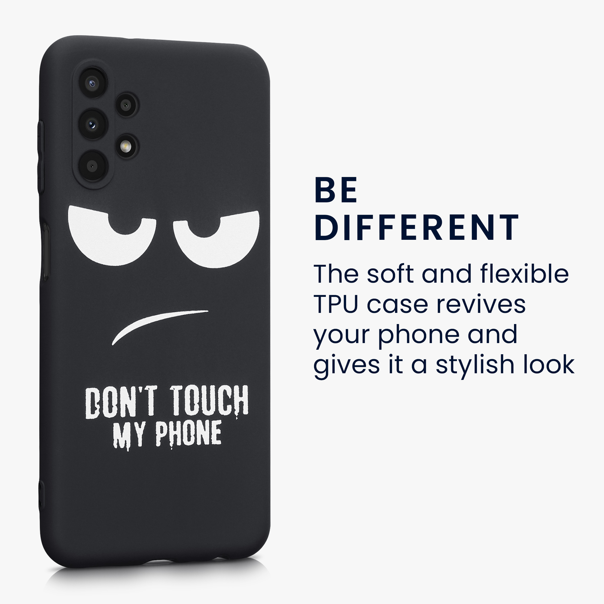 Kryt na mobil Samsung Galaxy A13 4G kwmobile motiv Don't Touch My Phone White / Black