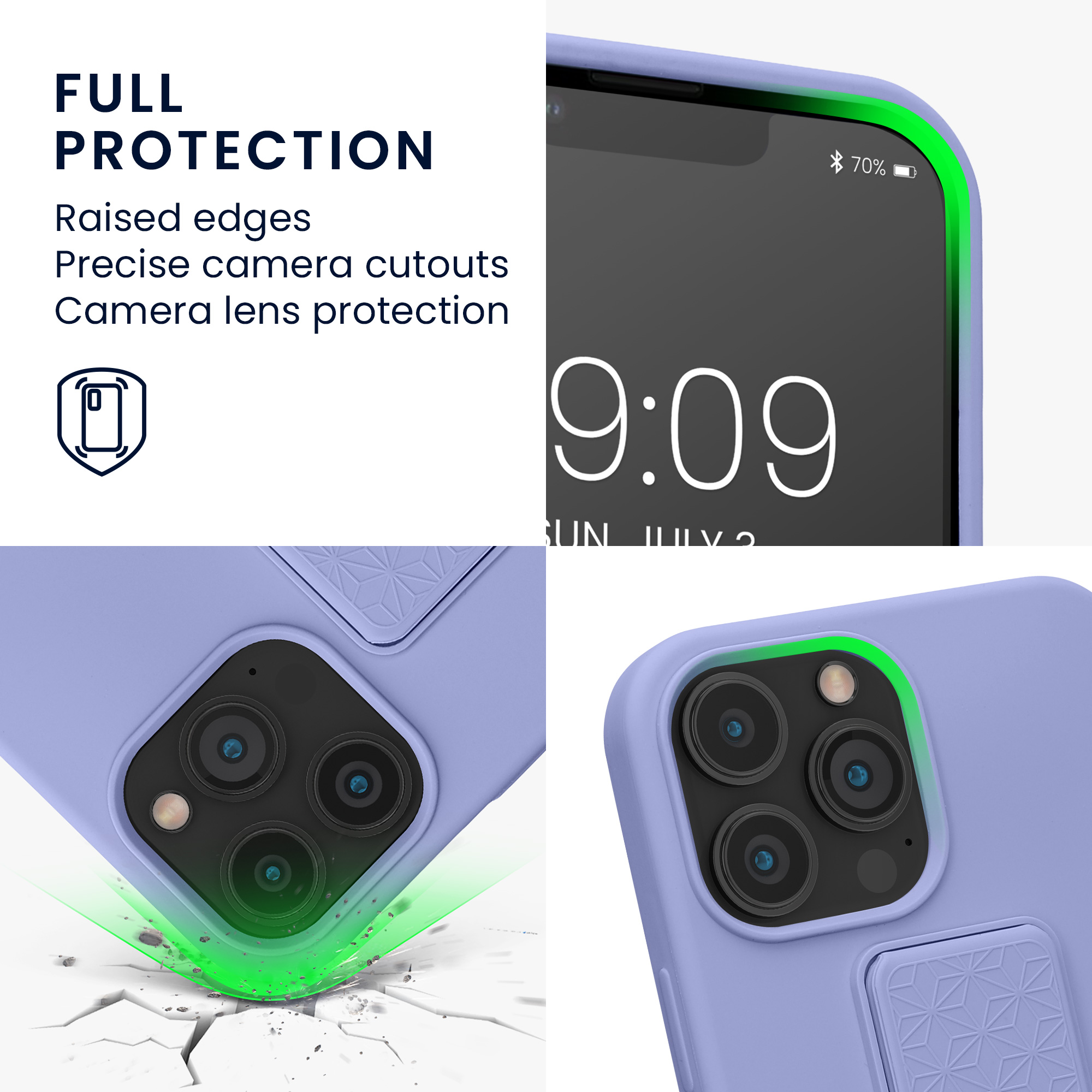 Kryt kwmobile s poutkem se stojánkem iPhone 13 Pro Max levandulová