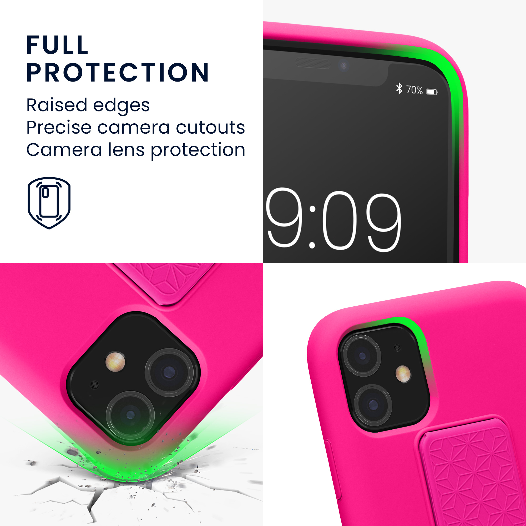 Kryt na mobil kwmobile iPhone 11 - poutko, neonově růžová