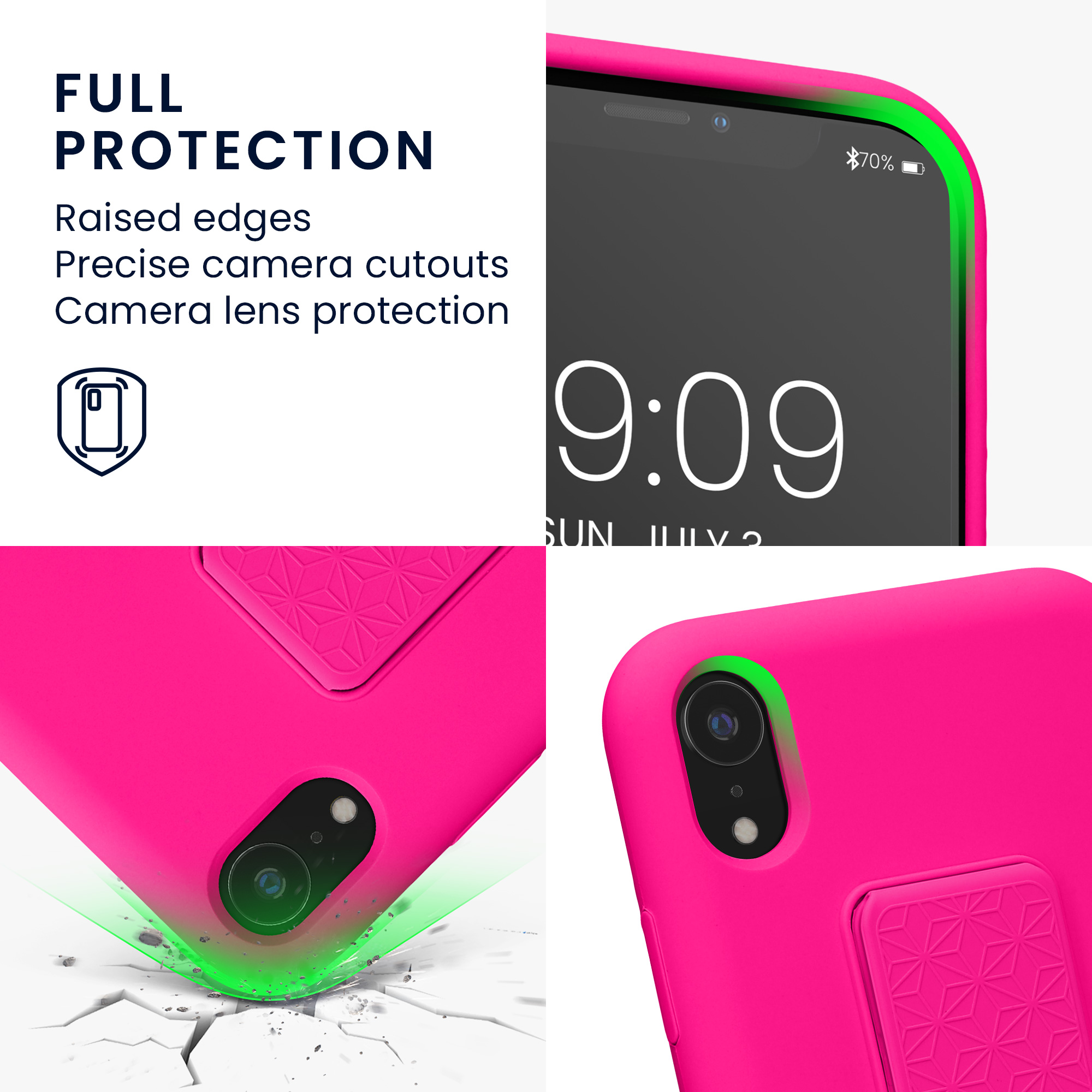 Silikonový kryt na mobil kwmobile pro Apple iPhone XR - neonově růžová