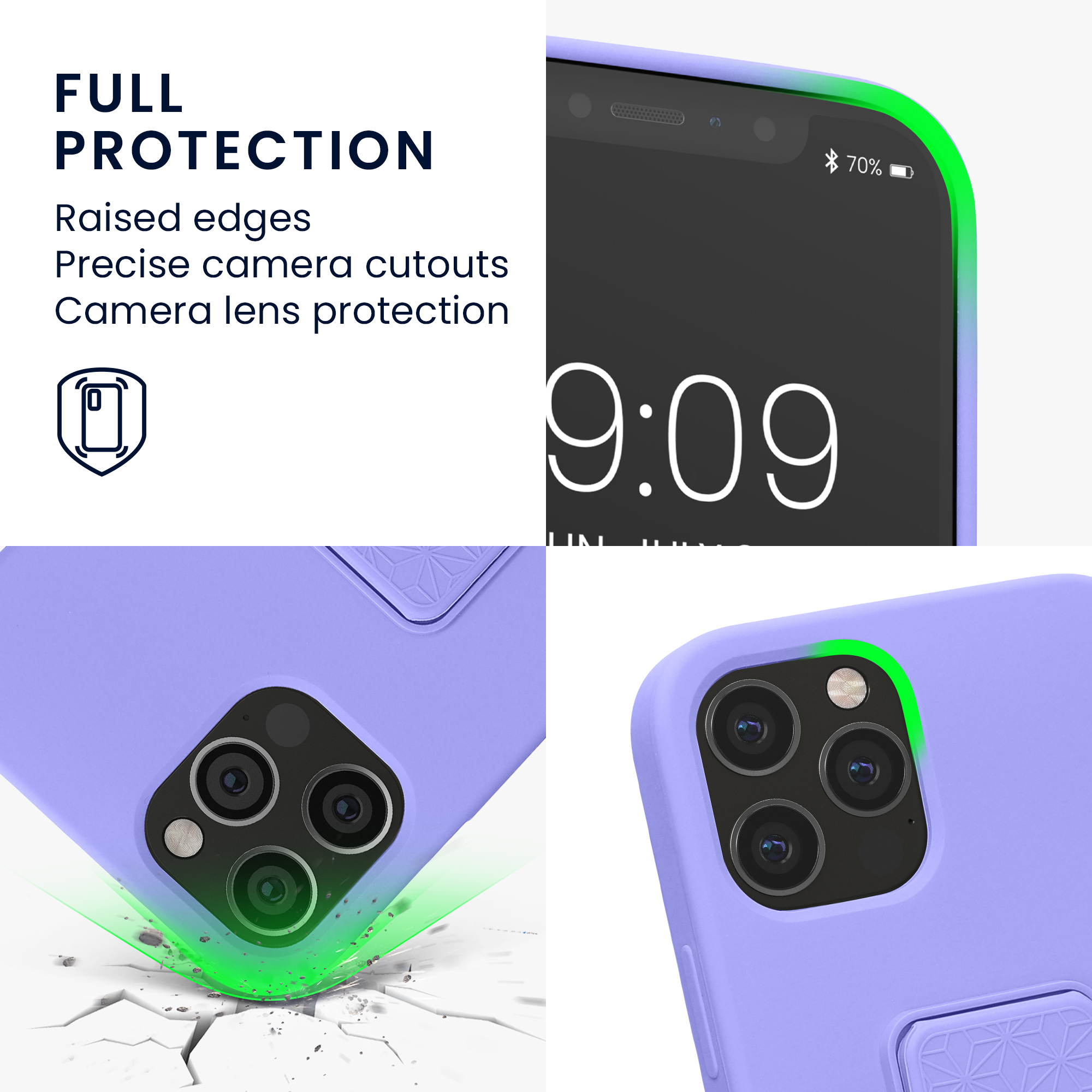 Kryt s poutkem a stojánkem kwmobile pro iPhone 12 / iPhone 12 Pro - levandulová