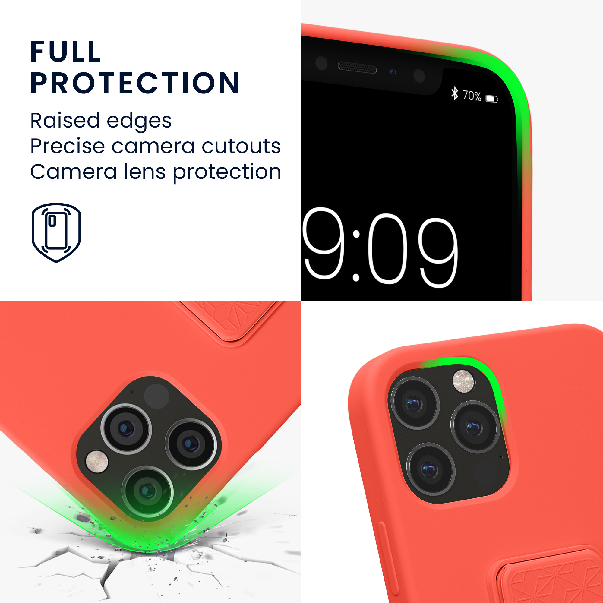 Kryt na mobil kwmobile iPhone 12 / iPhone 12 Pro - poutko, korálová