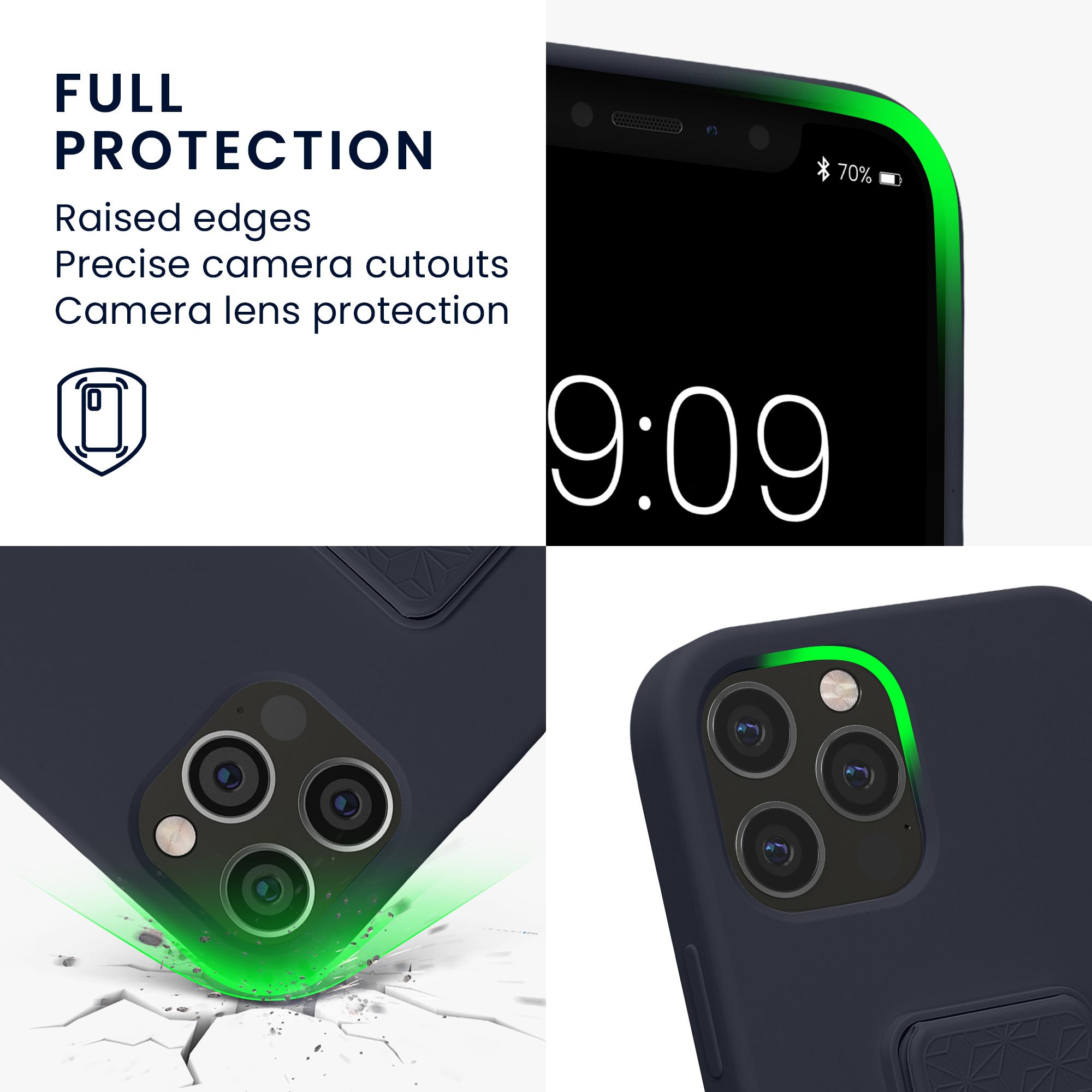 Kryt s poutkem a stojánkem kwmobile pro iPhone 12 / iPhone 12 Pro - borůvková