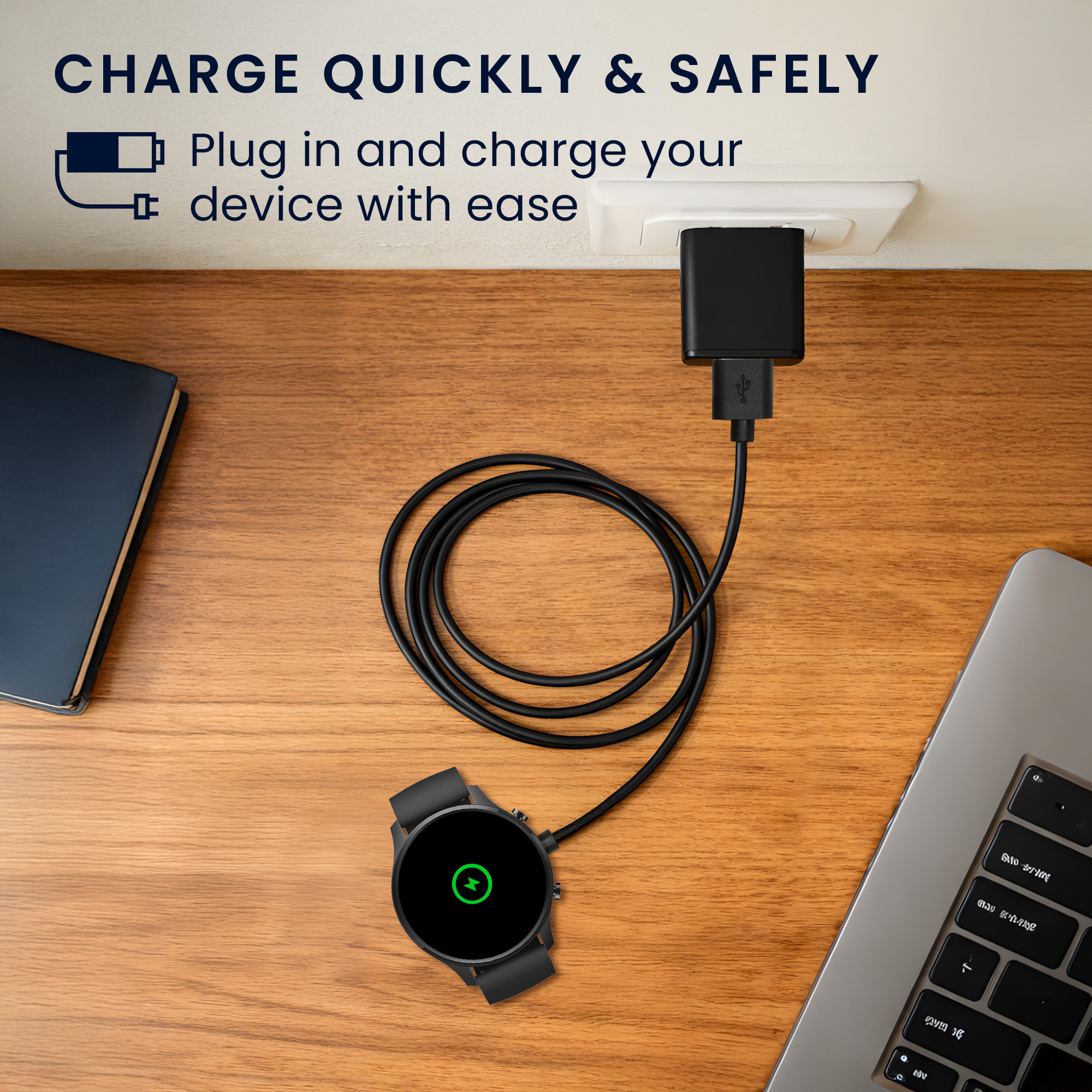 Nabíjecí kabel kwmobile pro Xiaomi Mi Watch Color Sport / S1 Active - Černá