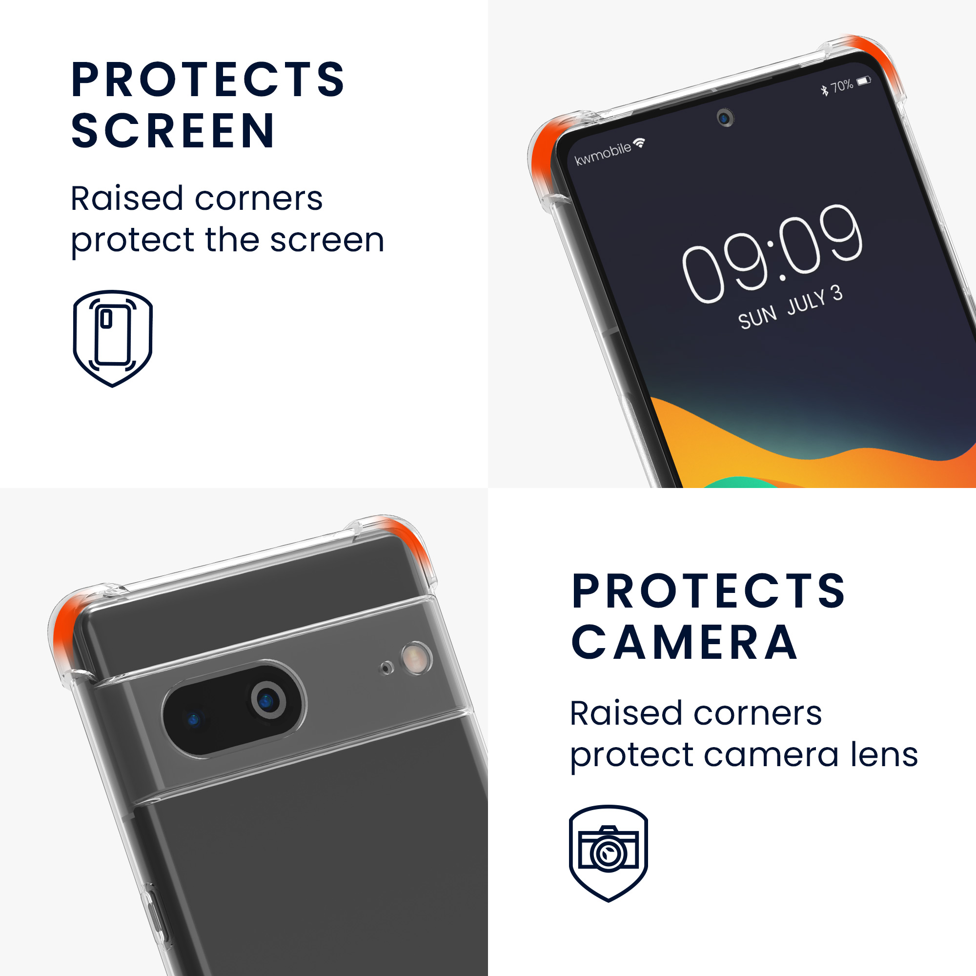Pouzdro s popruhem (crossbody) pro Google Pixel 7 kwmobile TPU - transparentní