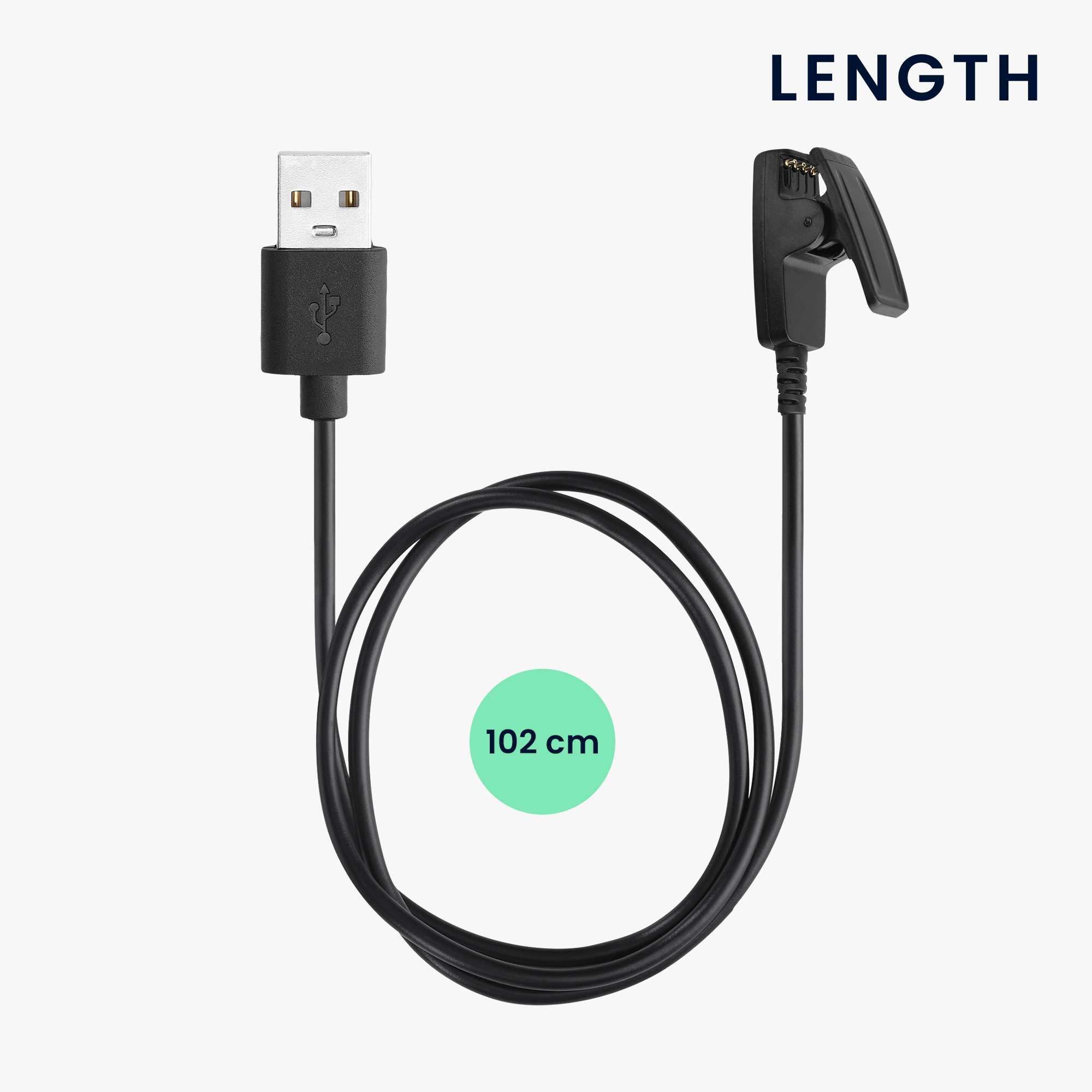 Nabíjecí kabel Garmin Forerunner 645 / 645 kwmobile USB-A černý