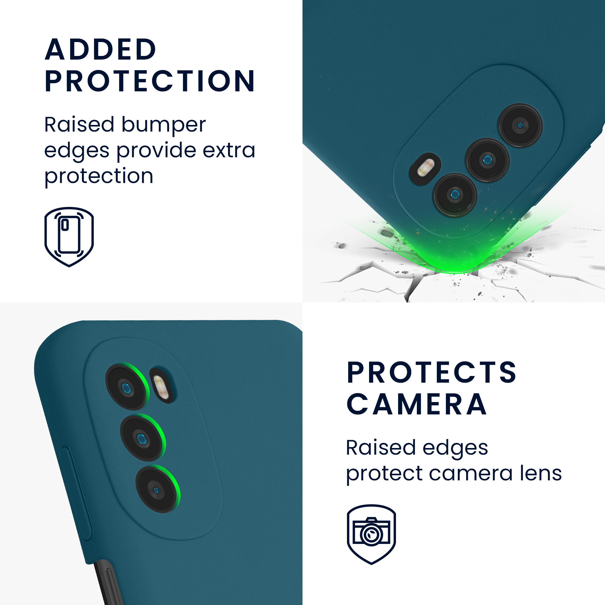 Silikonový kryt kwmobile pro Motorola Moto G52 / Moto G82 5G - Petrolejová