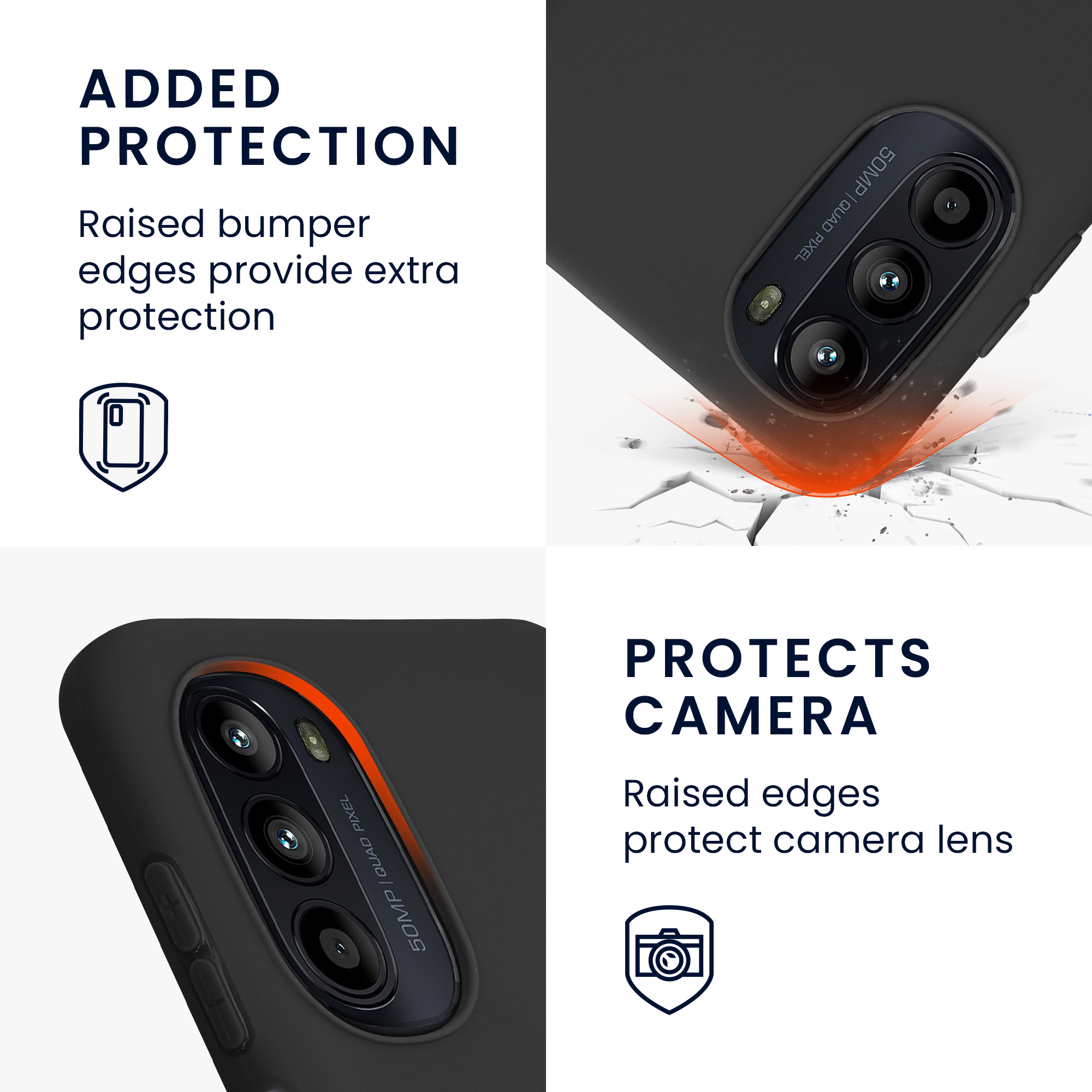 Silikonový kryt kwmobile pro Motorola Moto G52 / Moto G82 5G - Matná černá