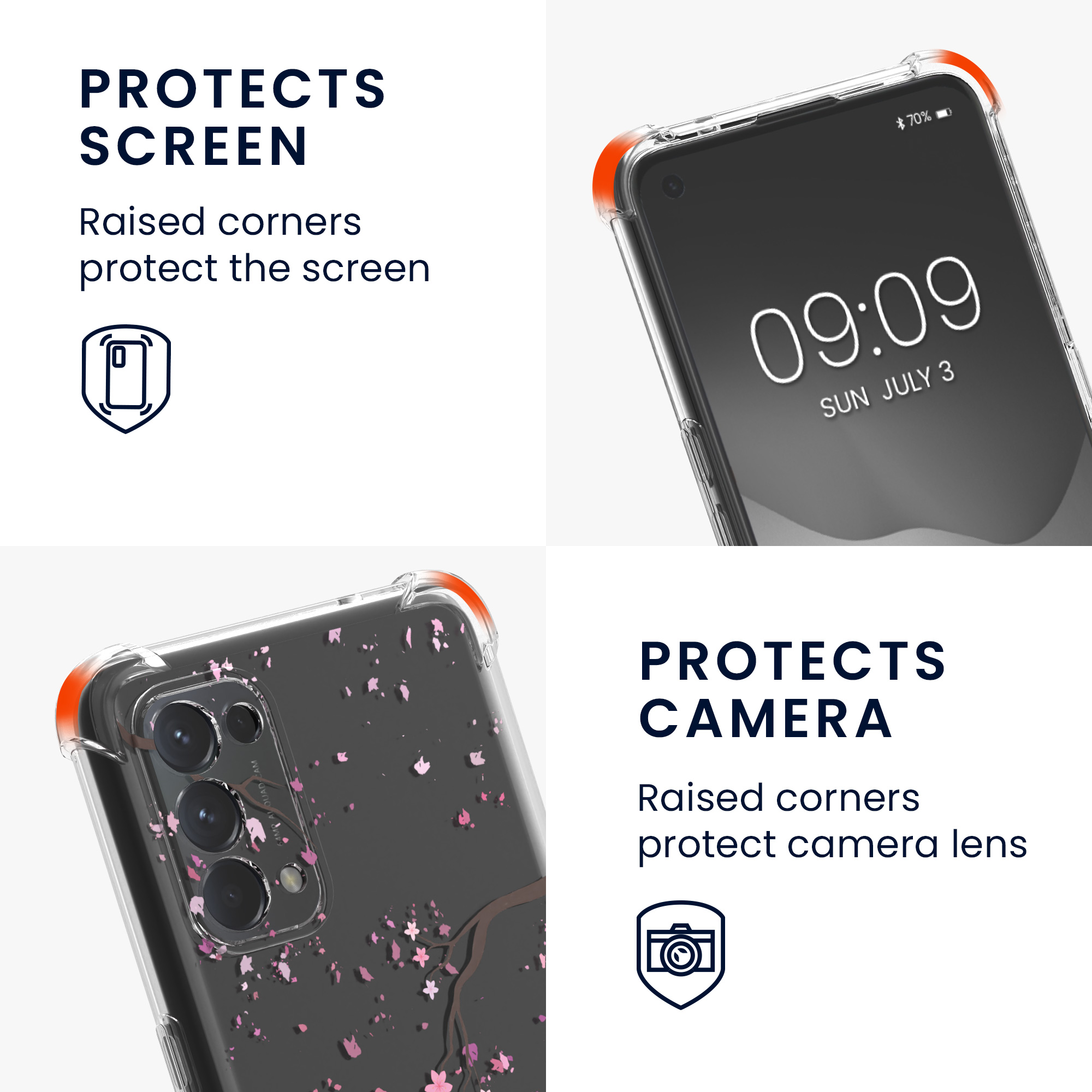 Crossbody kryt na mobil Oppo Find X3 Lite kwmobile šňůrka cherry blossom