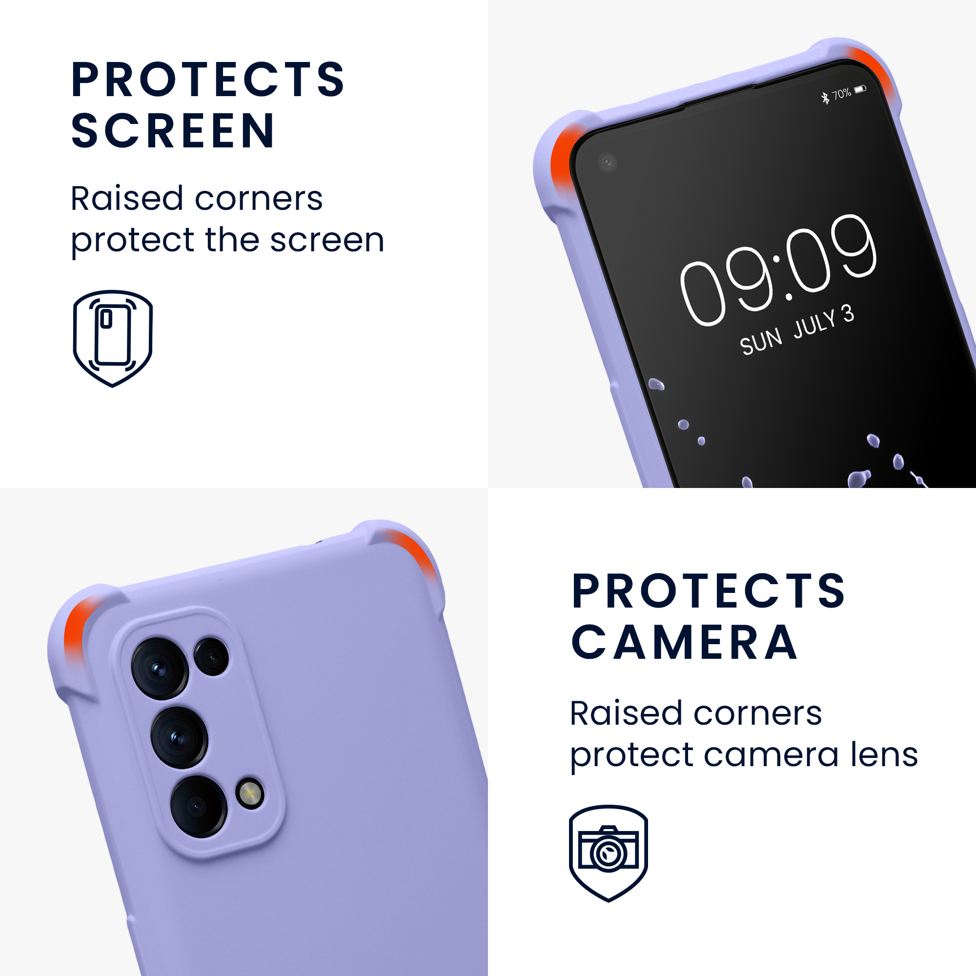 Crossbody kryt na mobil Oppo Find X3 Lite kwmobile šňůrka levandulová