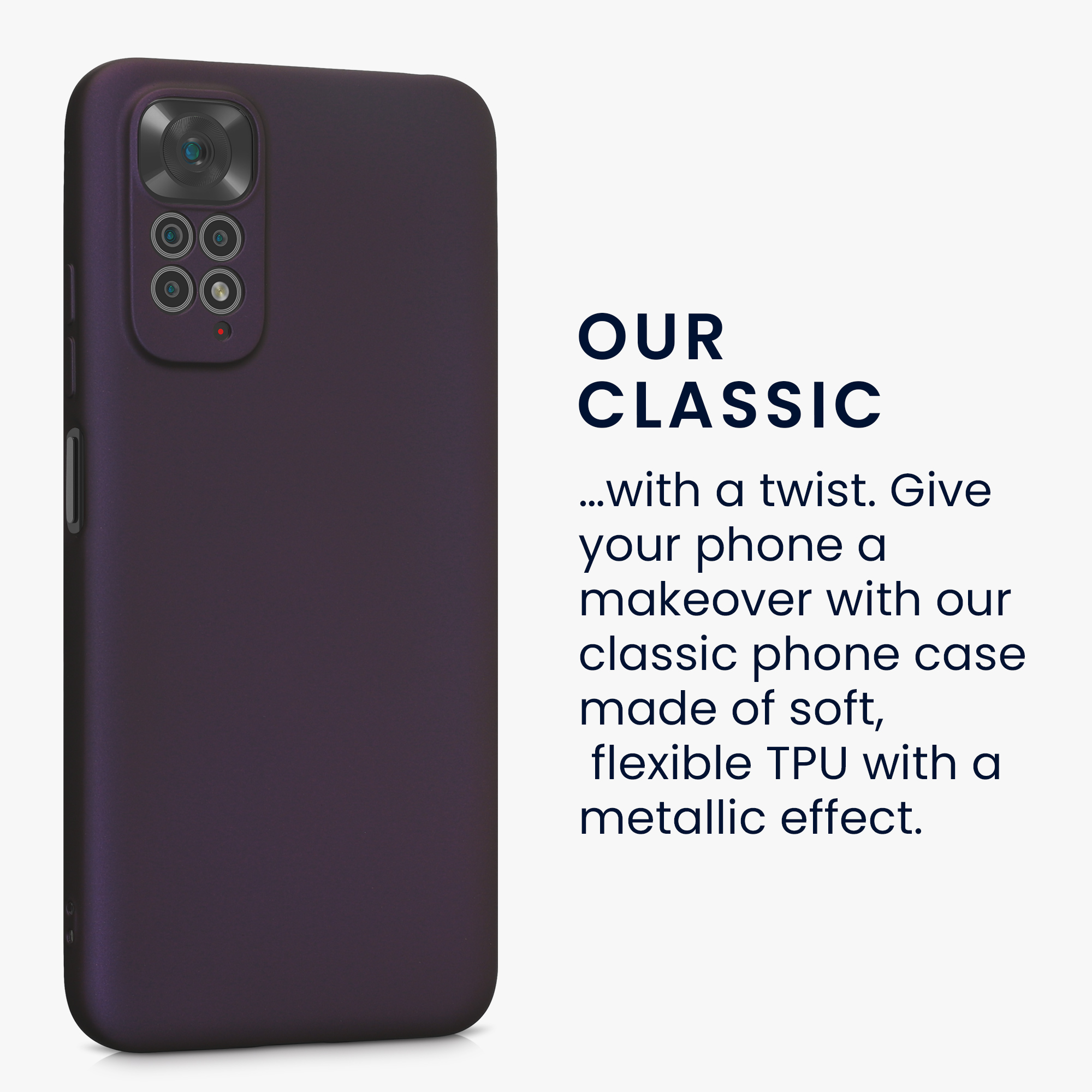 Kryt Xiaomi Redmi Note 11 metalický TPU metalická borůvková kwmobile