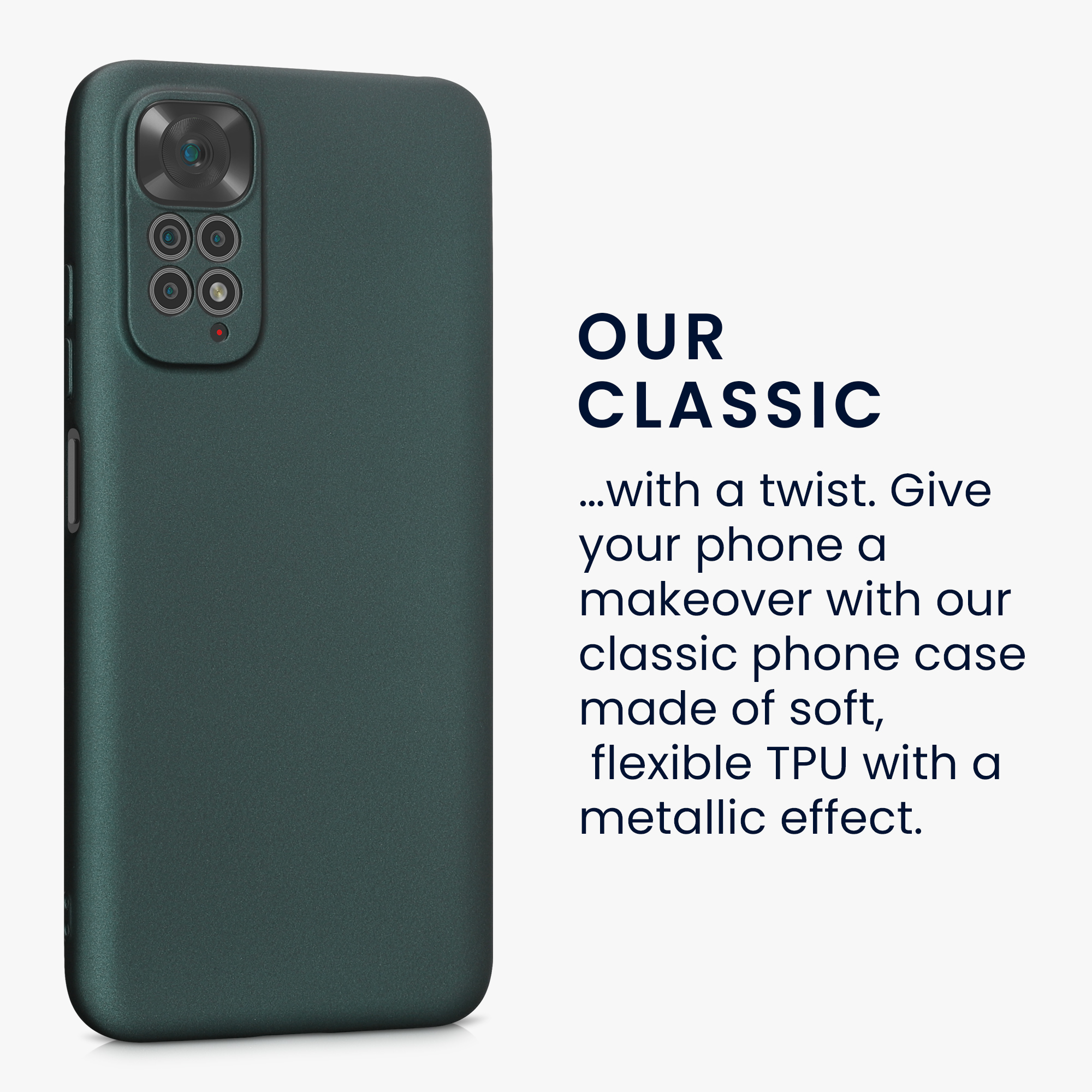 Kryt Xiaomi Redmi Note 11 metalický TPU metalická modrozelená kwmobile