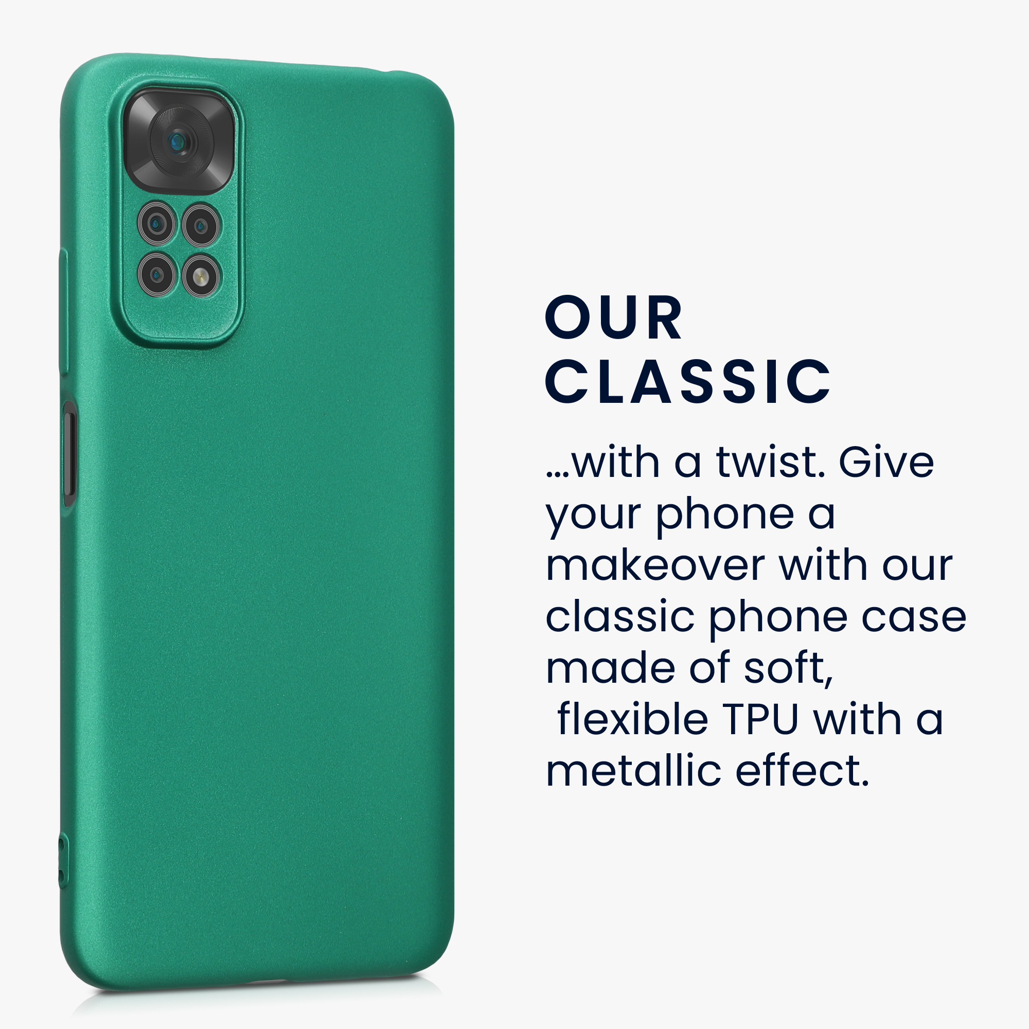 Kryt Xiaomi Redmi Note 11 metalický TPU zelená kwmobile