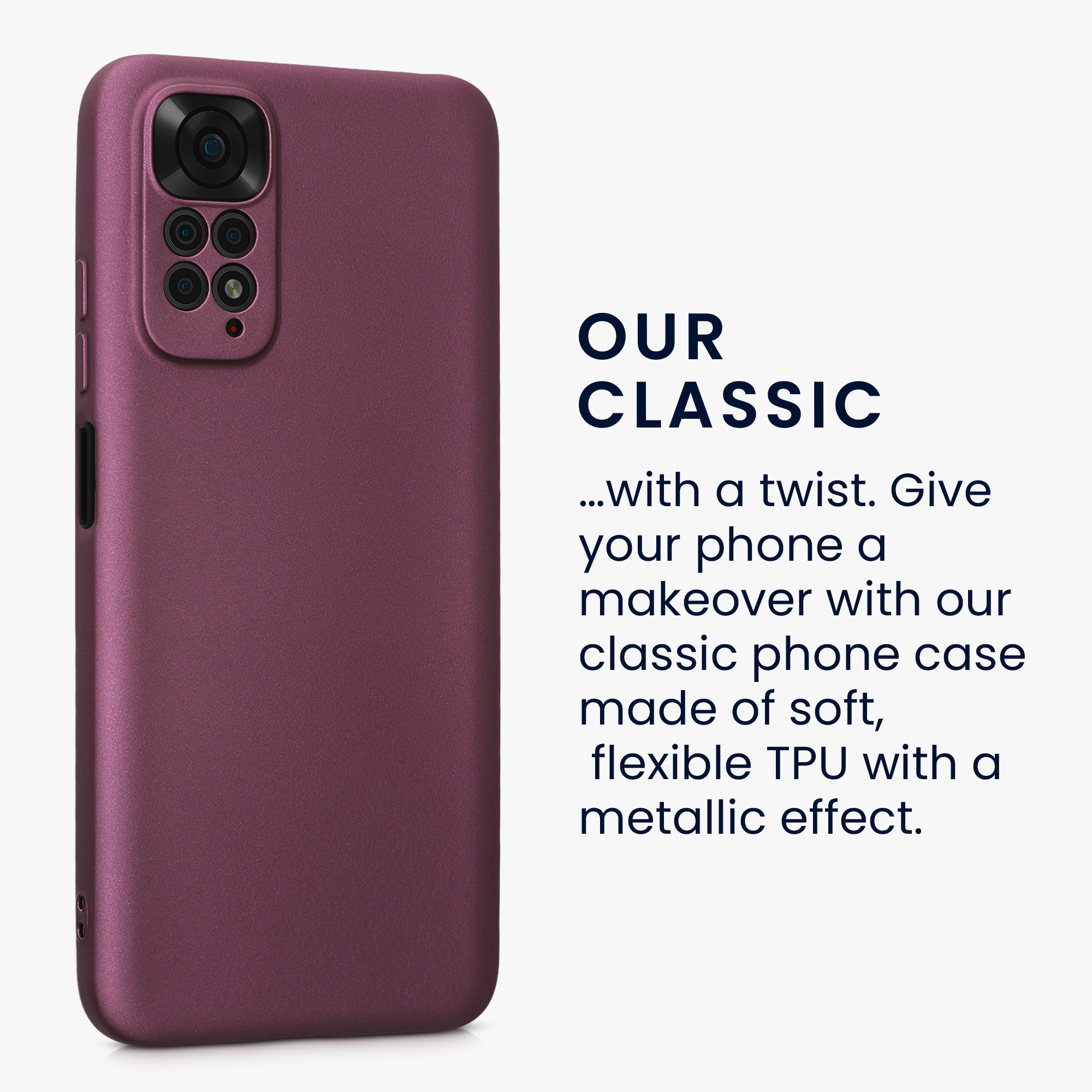 Kryt Xiaomi Redmi Note 11 metalický TPU levandulová kwmobile