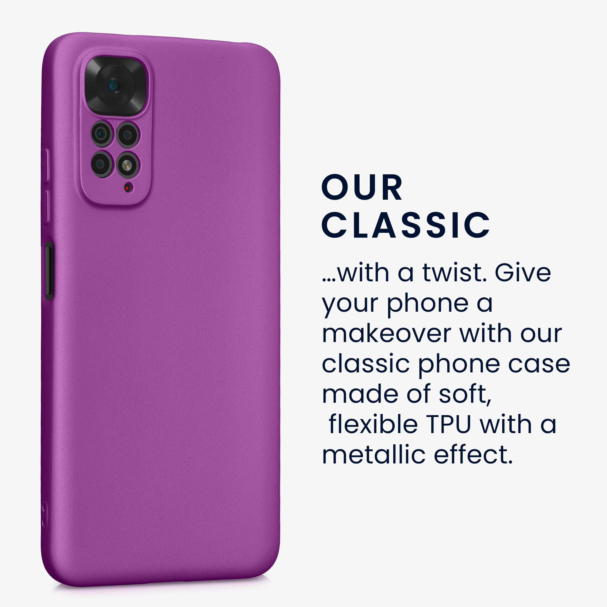 Kryt Xiaomi Redmi Note 11 metalický TPU červená kwmobile