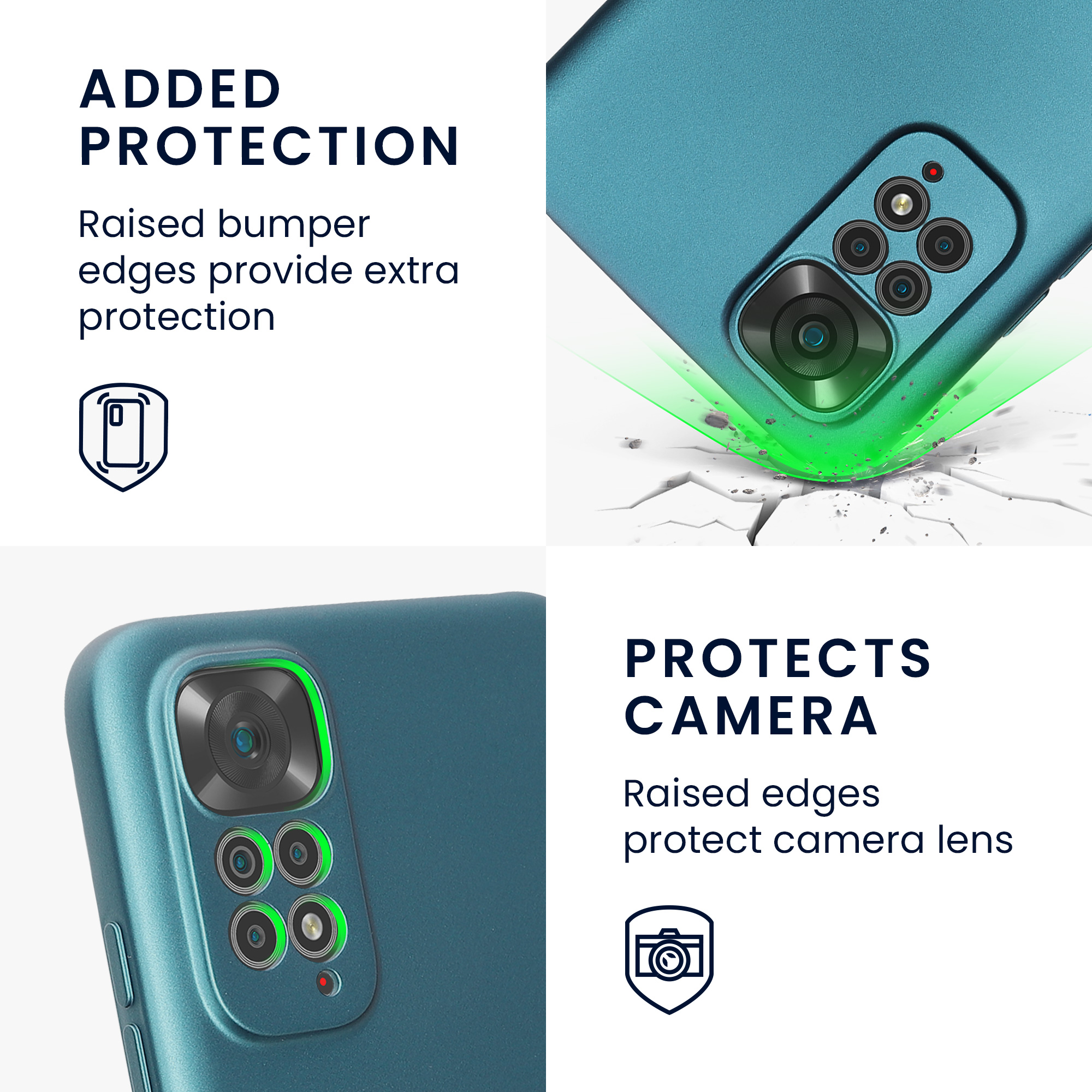 Kryt Xiaomi Redmi Note 11 metalický TPU metalická karibská modrá kwmobile
