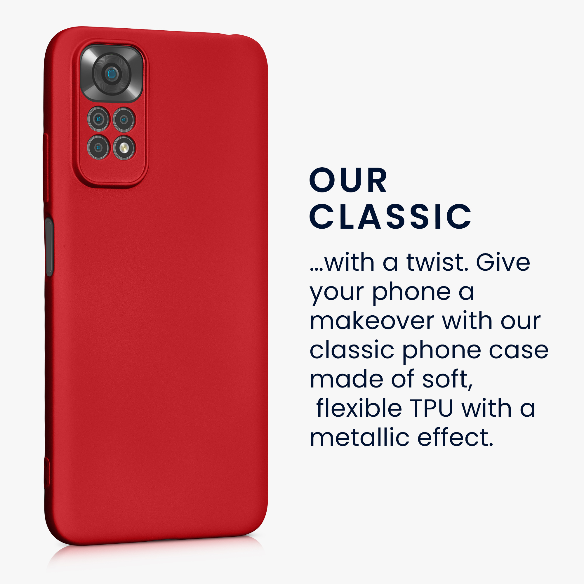 Kryt Xiaomi Redmi Note 11 metalický TPU červená kwmobile