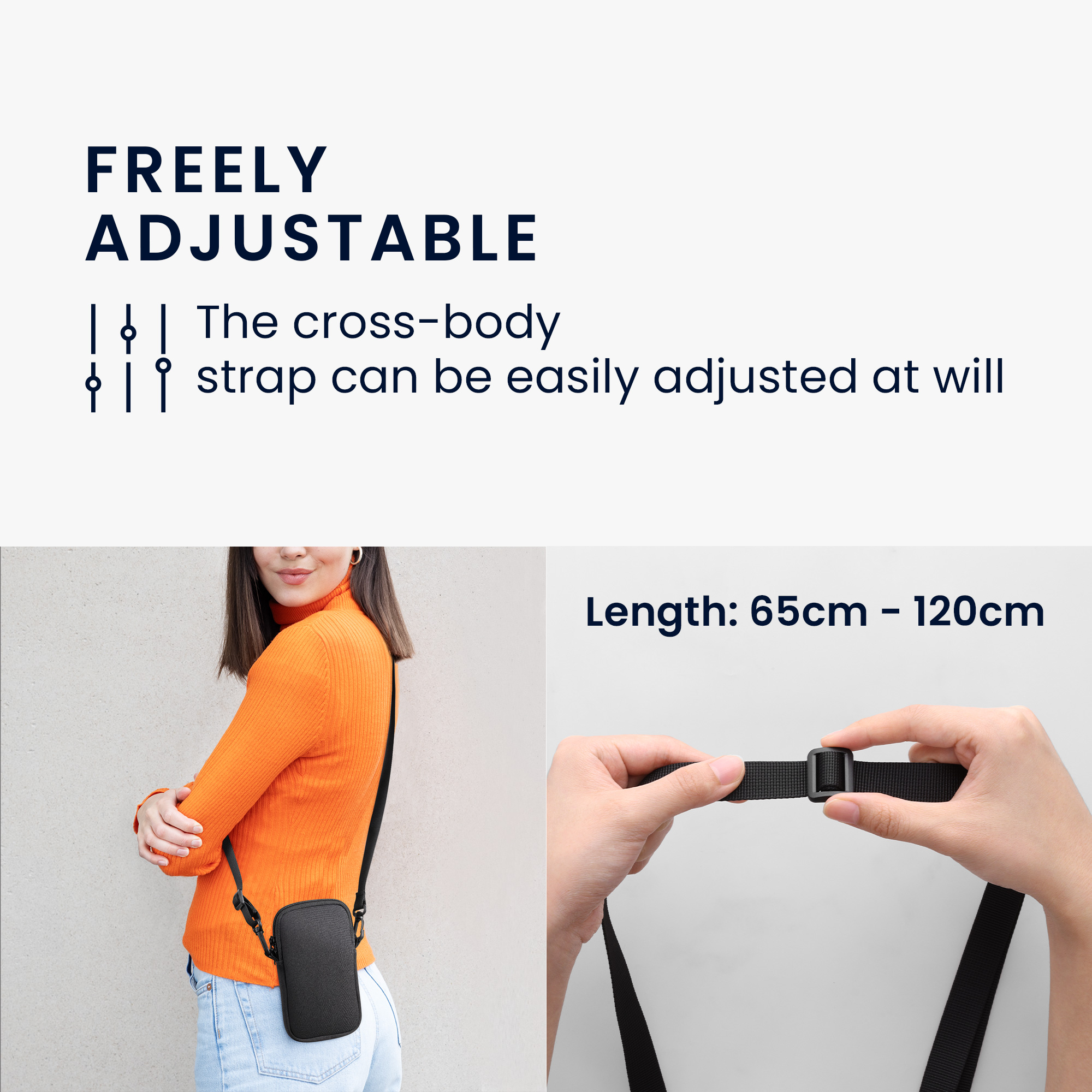 Řemínek kwmobile pro Neoprene Phone Bag M, metalická růžově zlatá