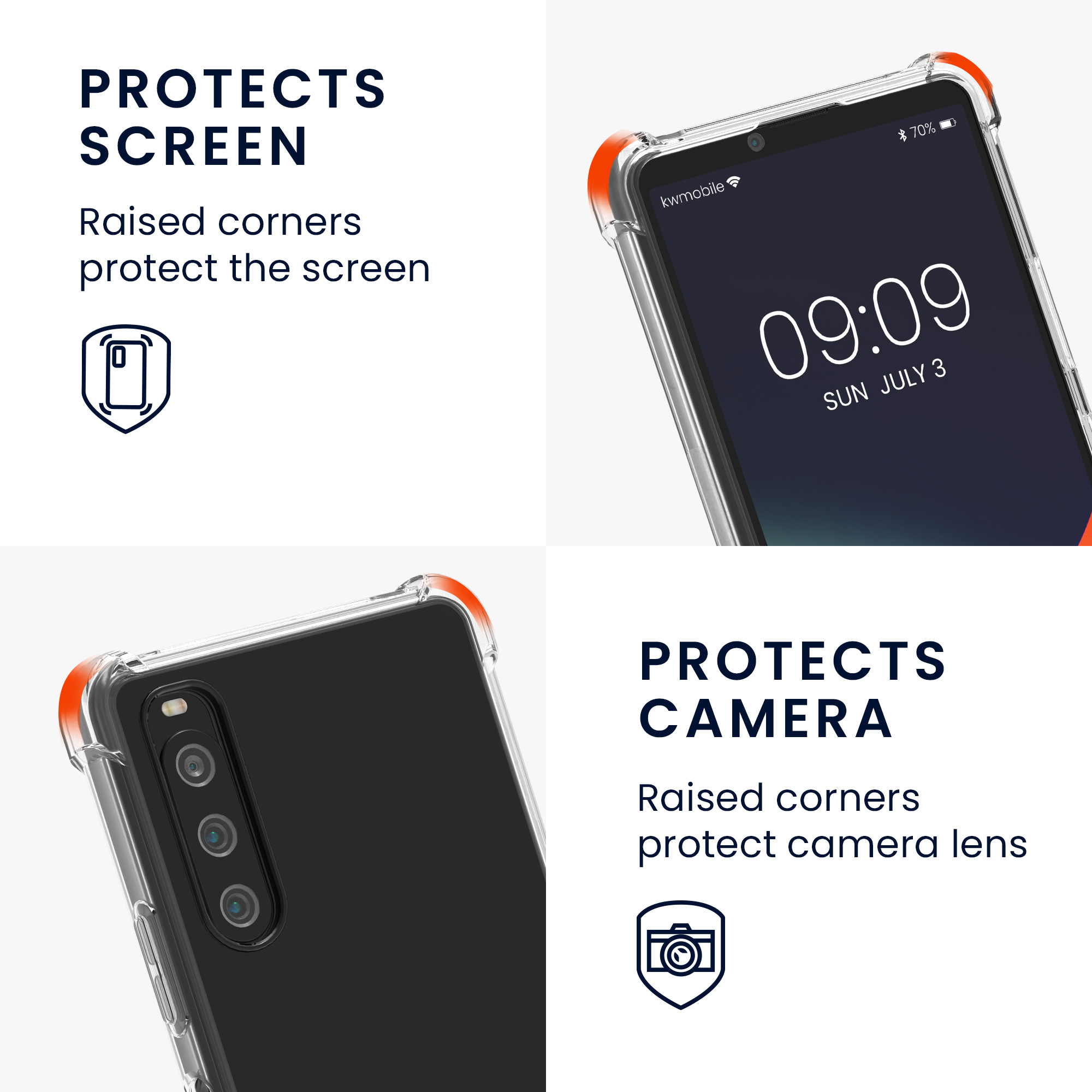 Pouzdro s popruhem (crossbody) pro Sony Xperia 10 IV kwmobile TPU - transparentní