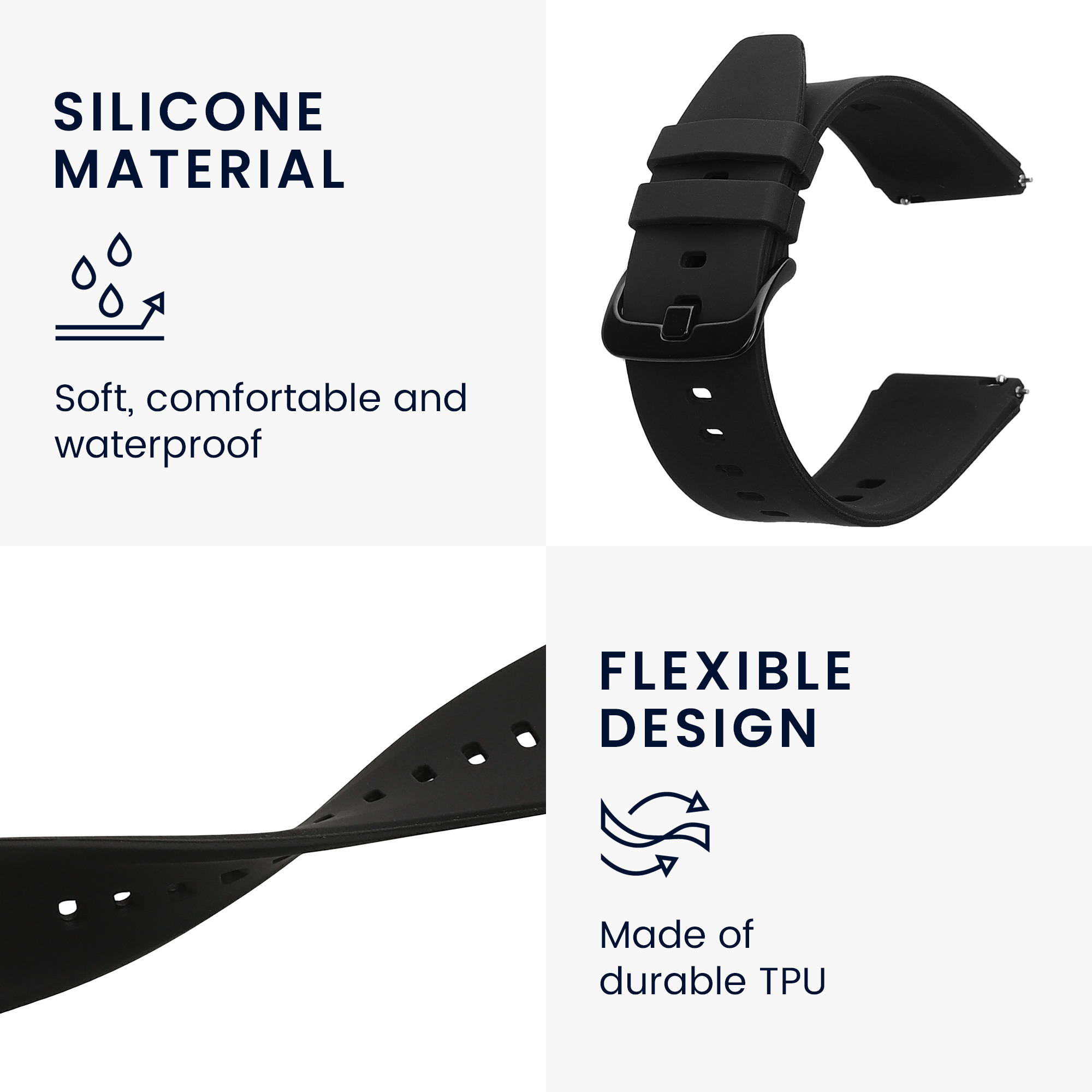 Řemínek kwmobile pro Xiaomi Mi Watch Color Sport / S1 Active - Černá / černá