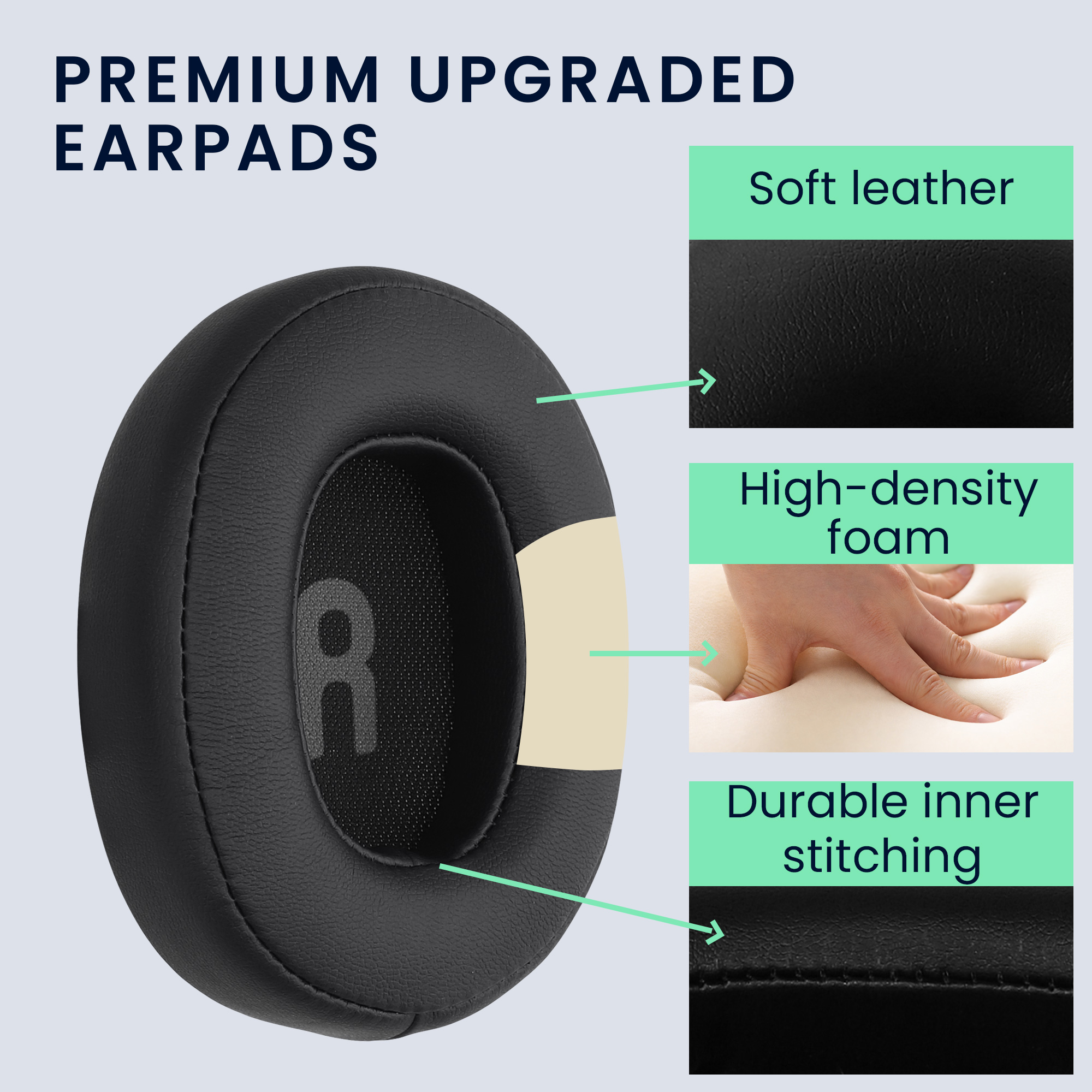 Náušníky kwmobile 2 ks pro JBL Tune 700BT / 700BTNC / 750BT / 750BTNC - černá