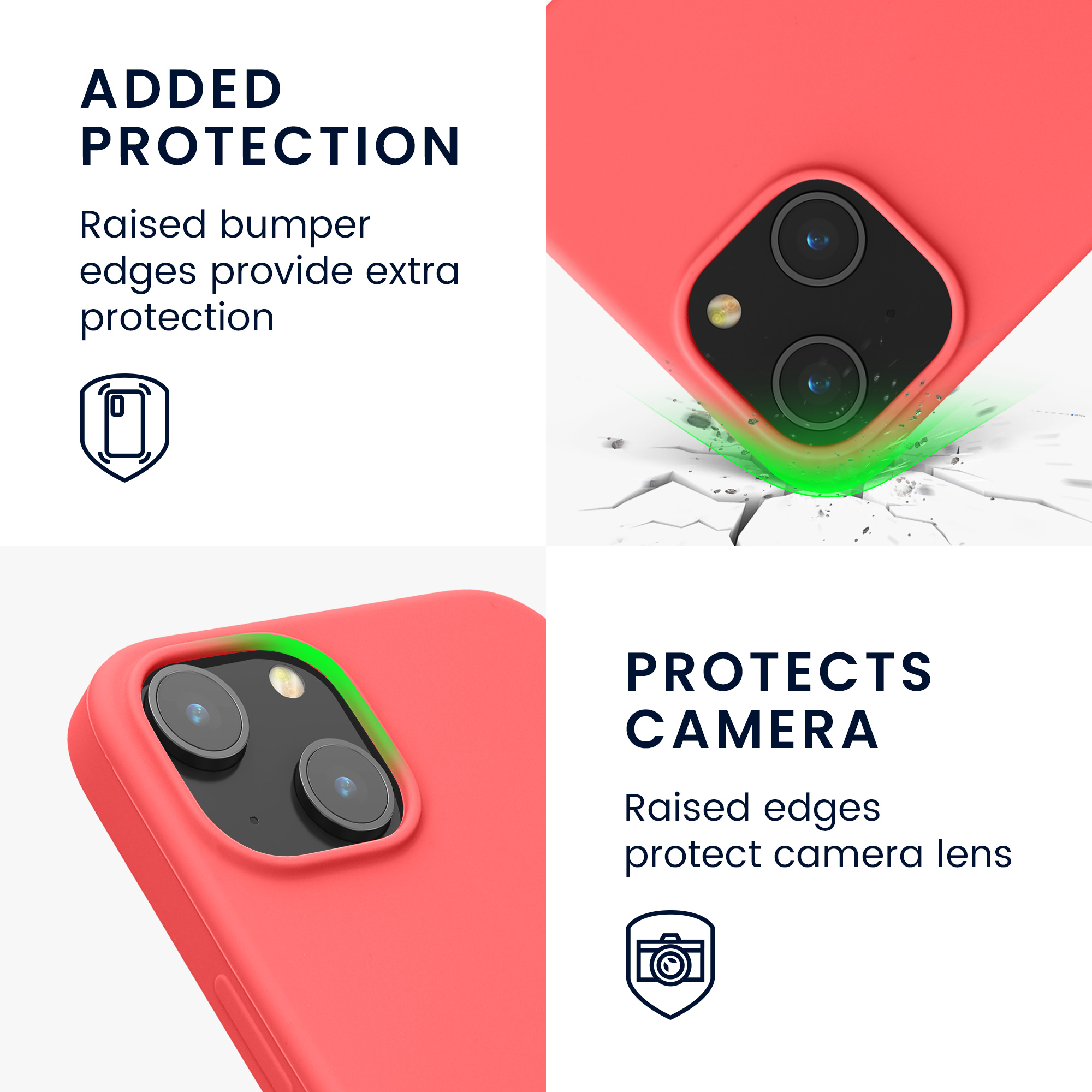 Pouzdro pro iPhone 14 kwmobile tenké silikonové - neonově korálová