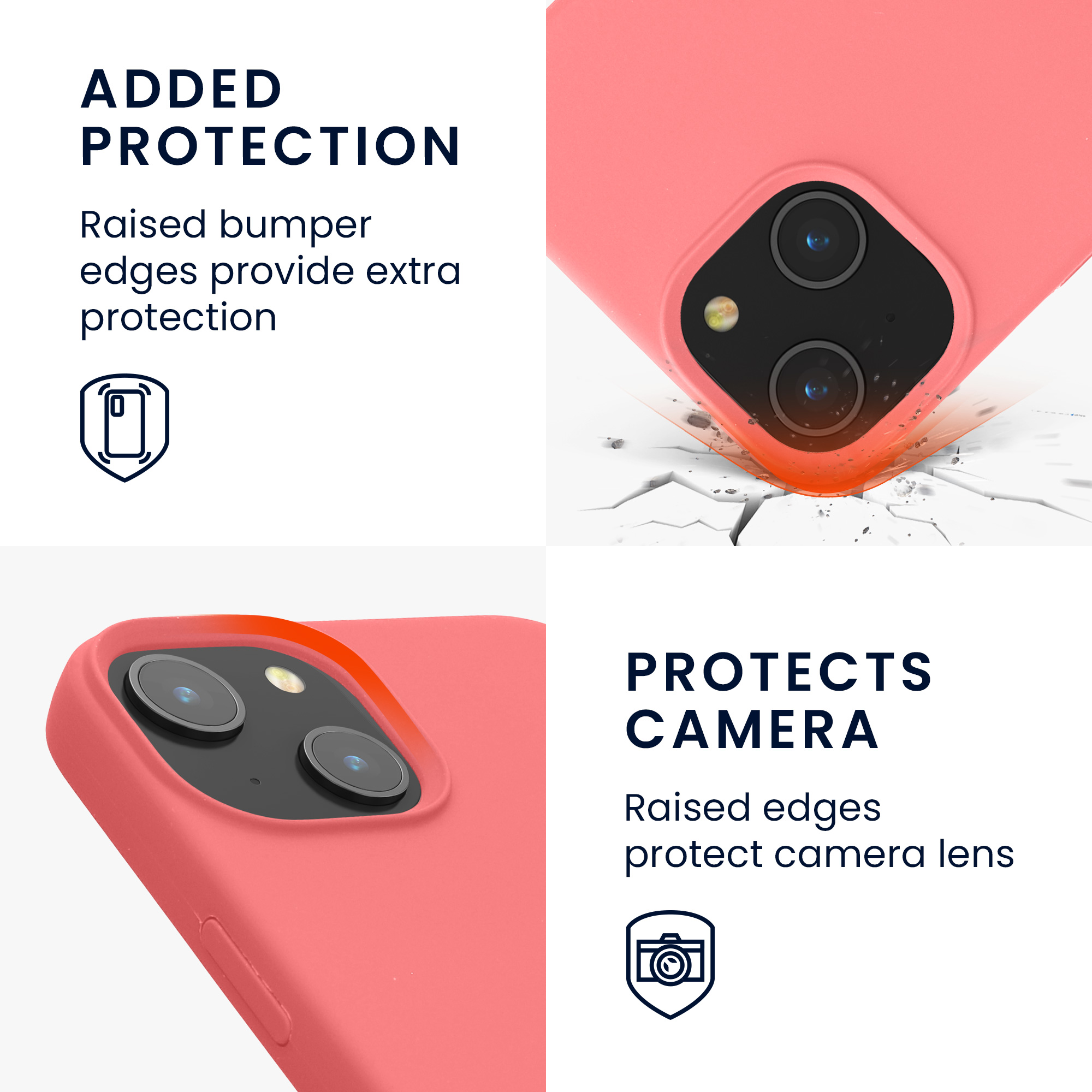 Pouzdro pro iPhone 14 kwmobile tenké silikonové - pastelová korálová