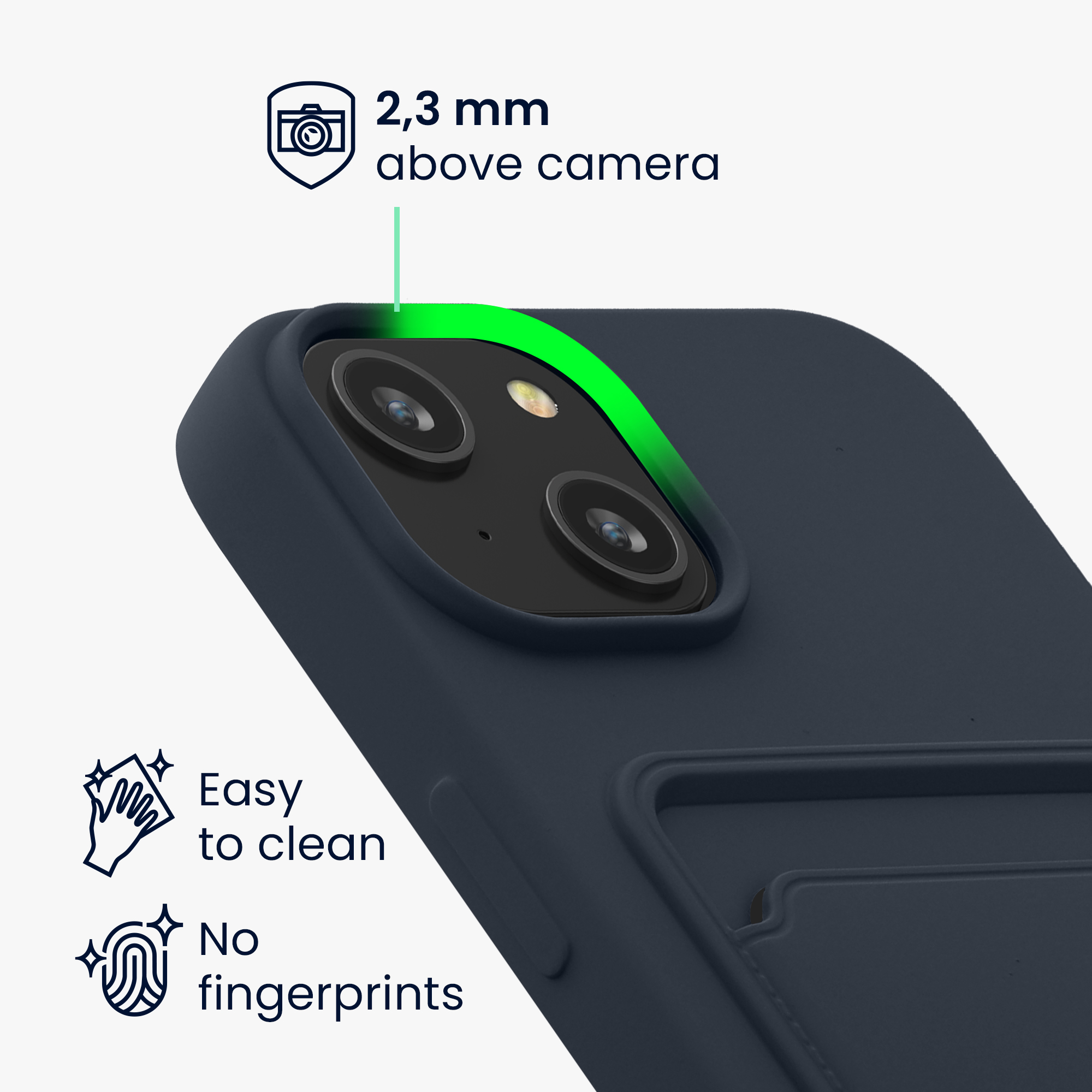 Kryt kwmobile s přihrádkou na kartu iPhone 14 modrá