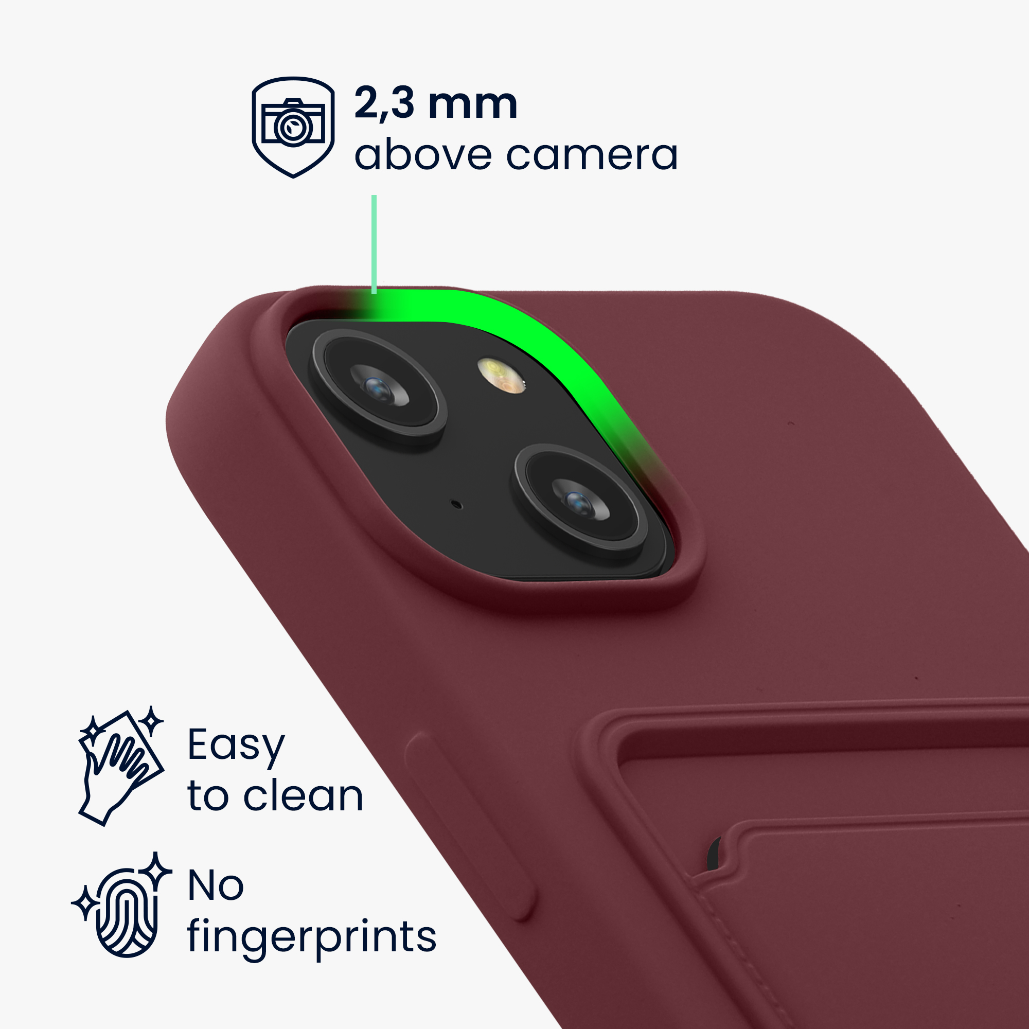 Kryt kwmobile s přihrádkou na kartu iPhone 14 červenohnědá