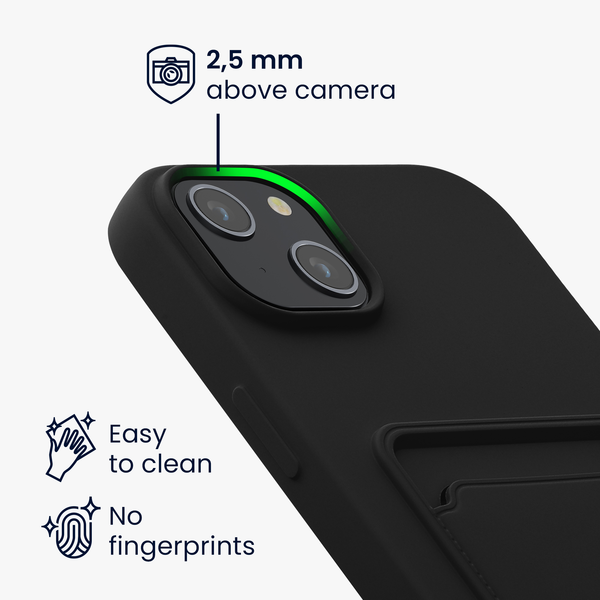 Kryt kwmobile s přihrádkou na kartu iPhone 14 Plus černá