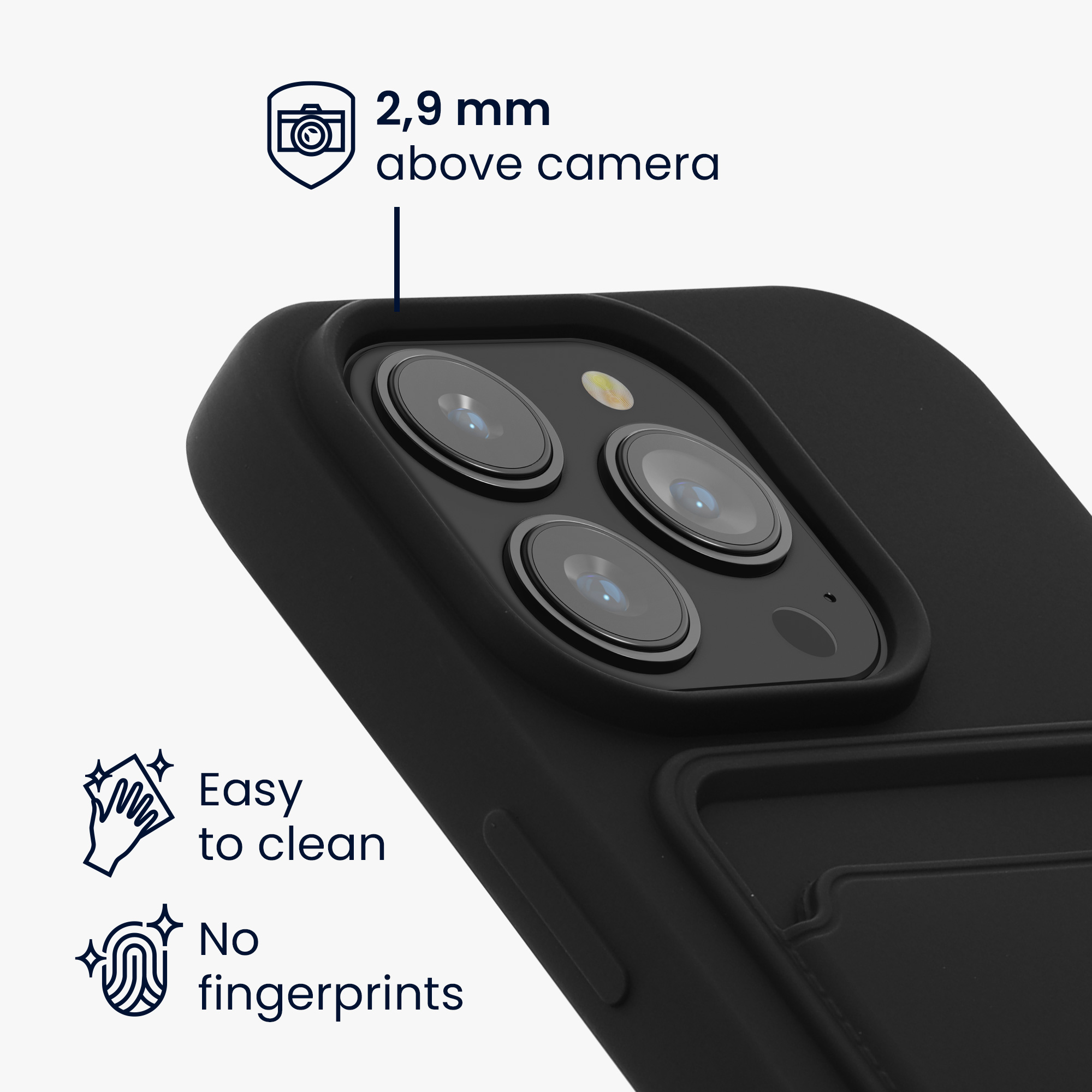 Kryt kwmobile s přihrádkou na kartu iPhone 14 Pro černá