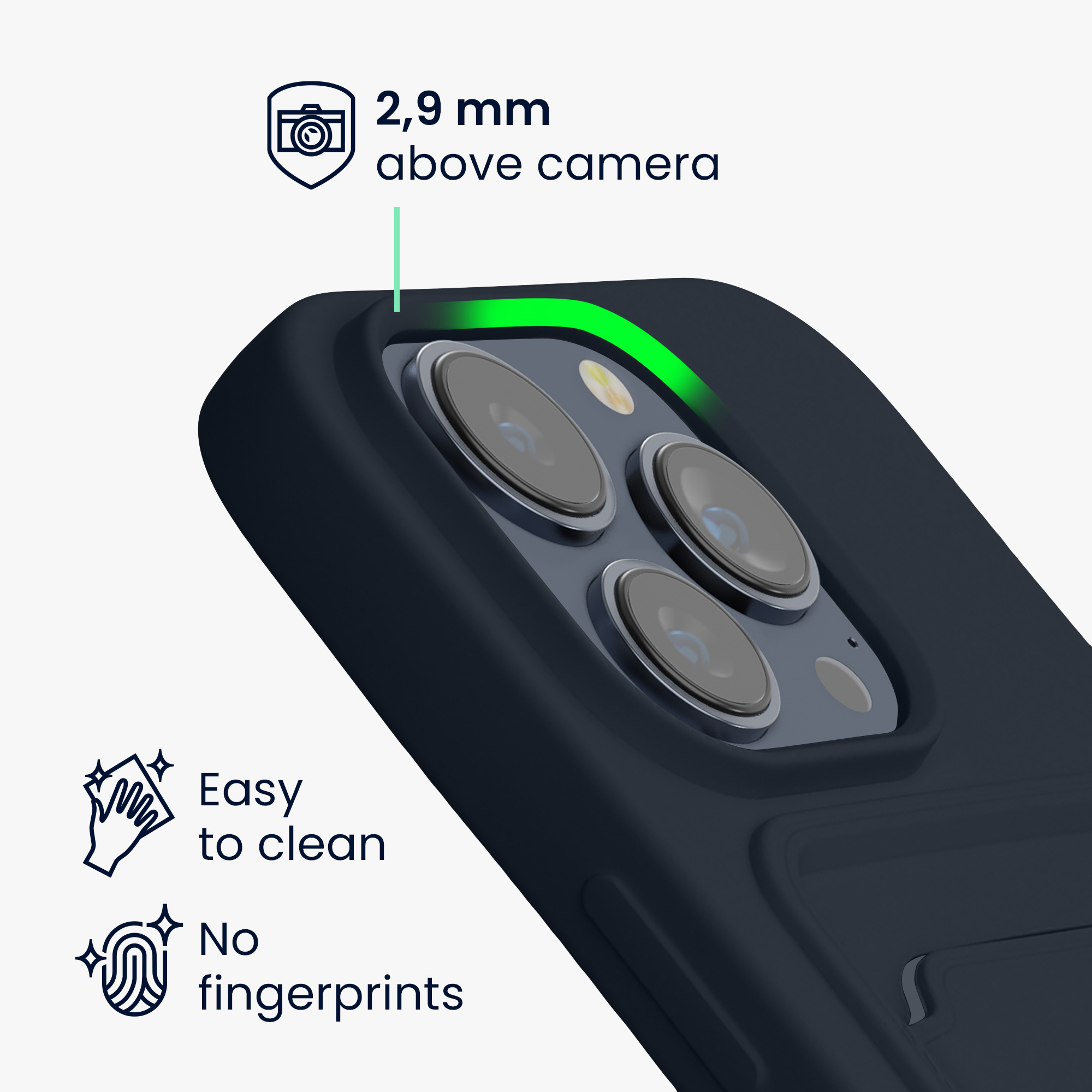 Kryt kwmobile s přihrádkou na kartu iPhone 14 Pro modrá
