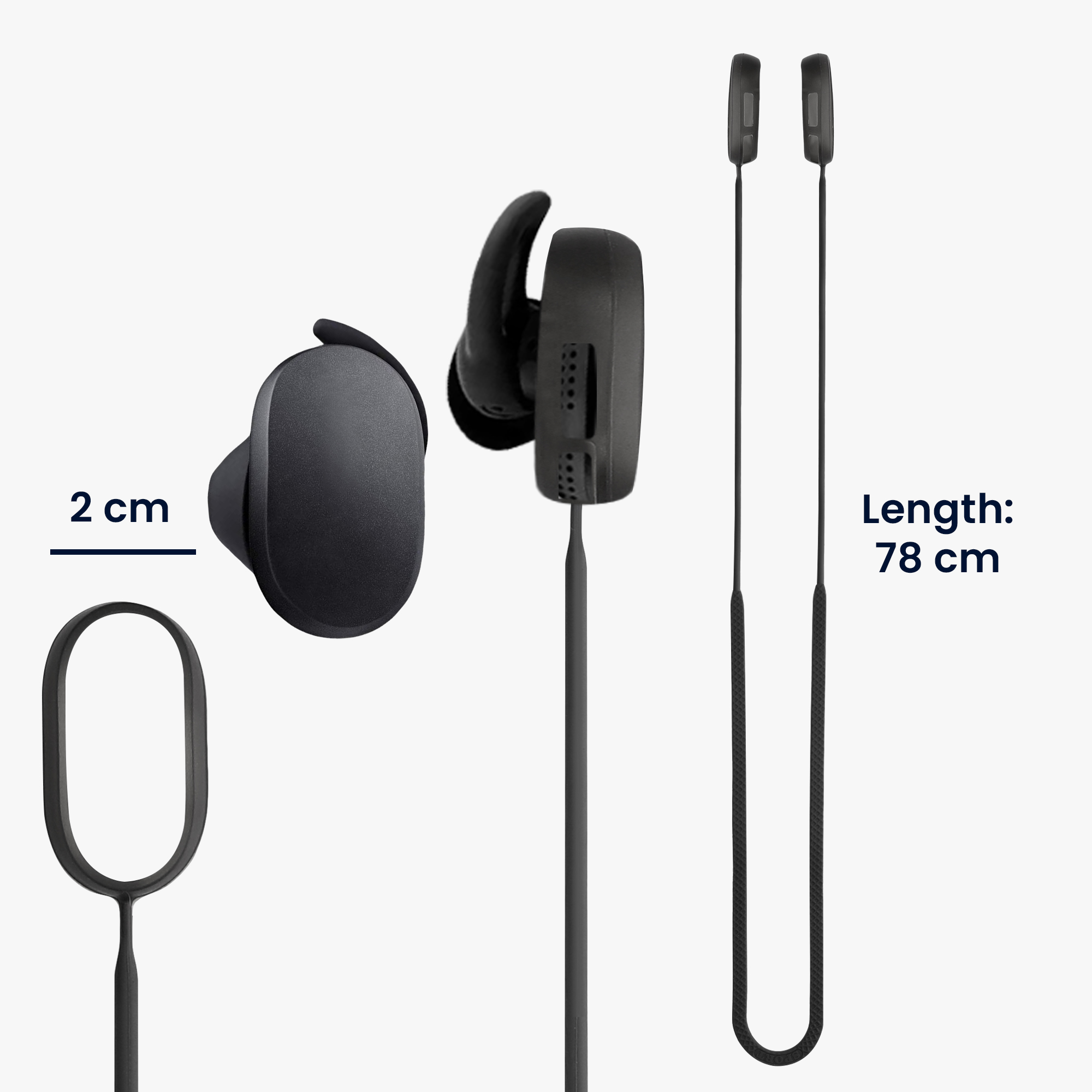 Silikonový držák kabelu sluchátka Bose QuietComfort Earbuds černá kwmobile