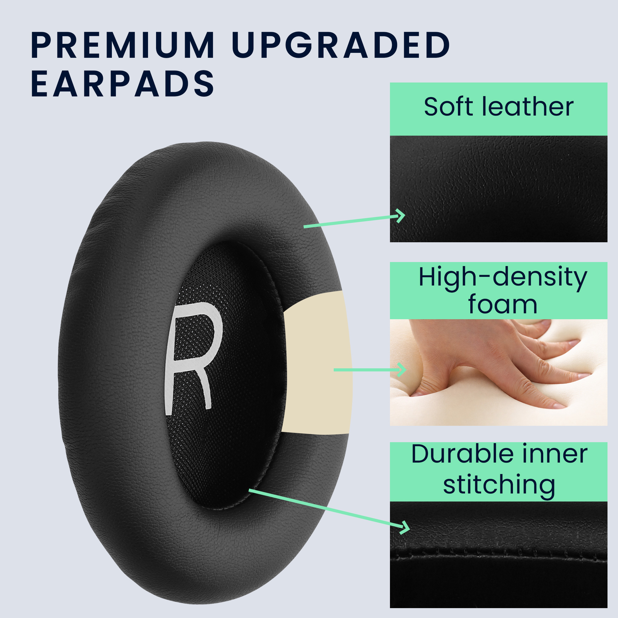 Kwmobile náušníky Bose Noise Cancelling 700 / NC700 černá